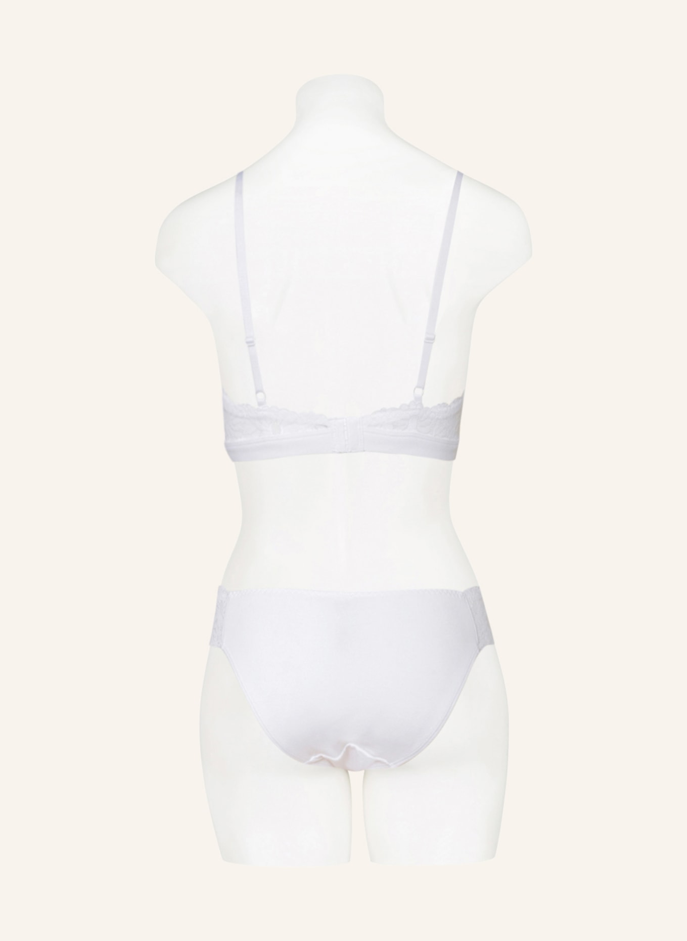 Skiny Triangle bra COTTON LACE , Color: WHITE (Image 3)
