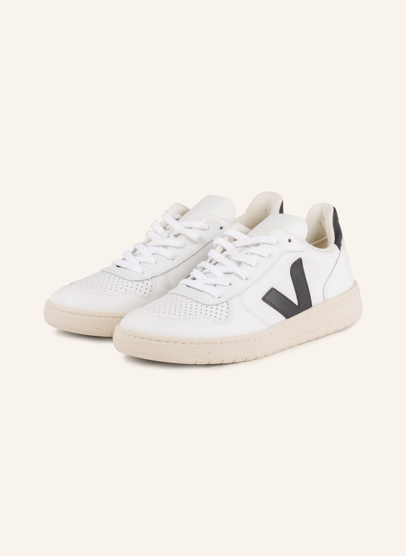 VEJA Sneakers V-10, Color: WHITE/ BLACK (Image 1)