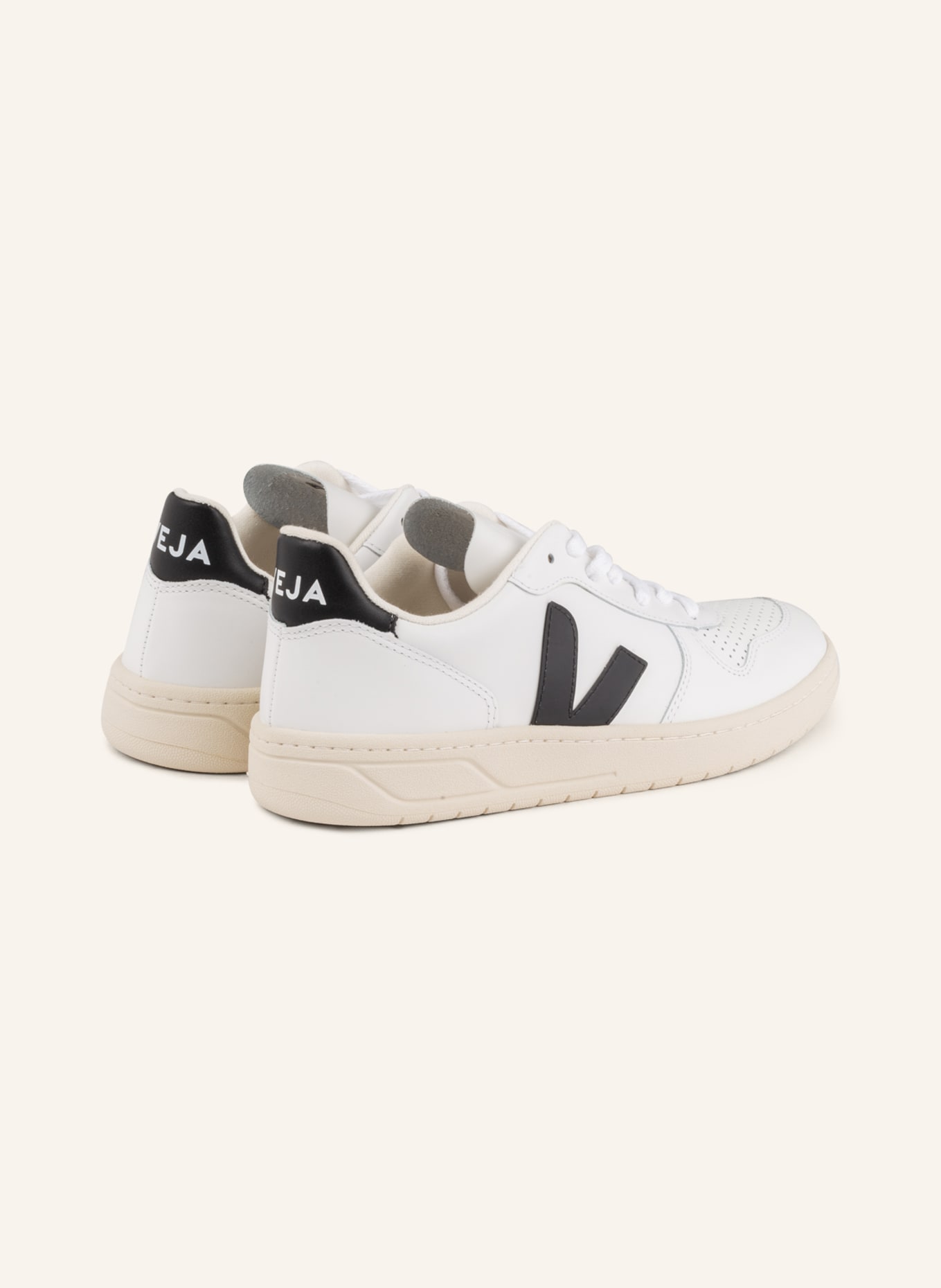 VEJA Sneakers V-10, Color: WHITE/ BLACK (Image 2)