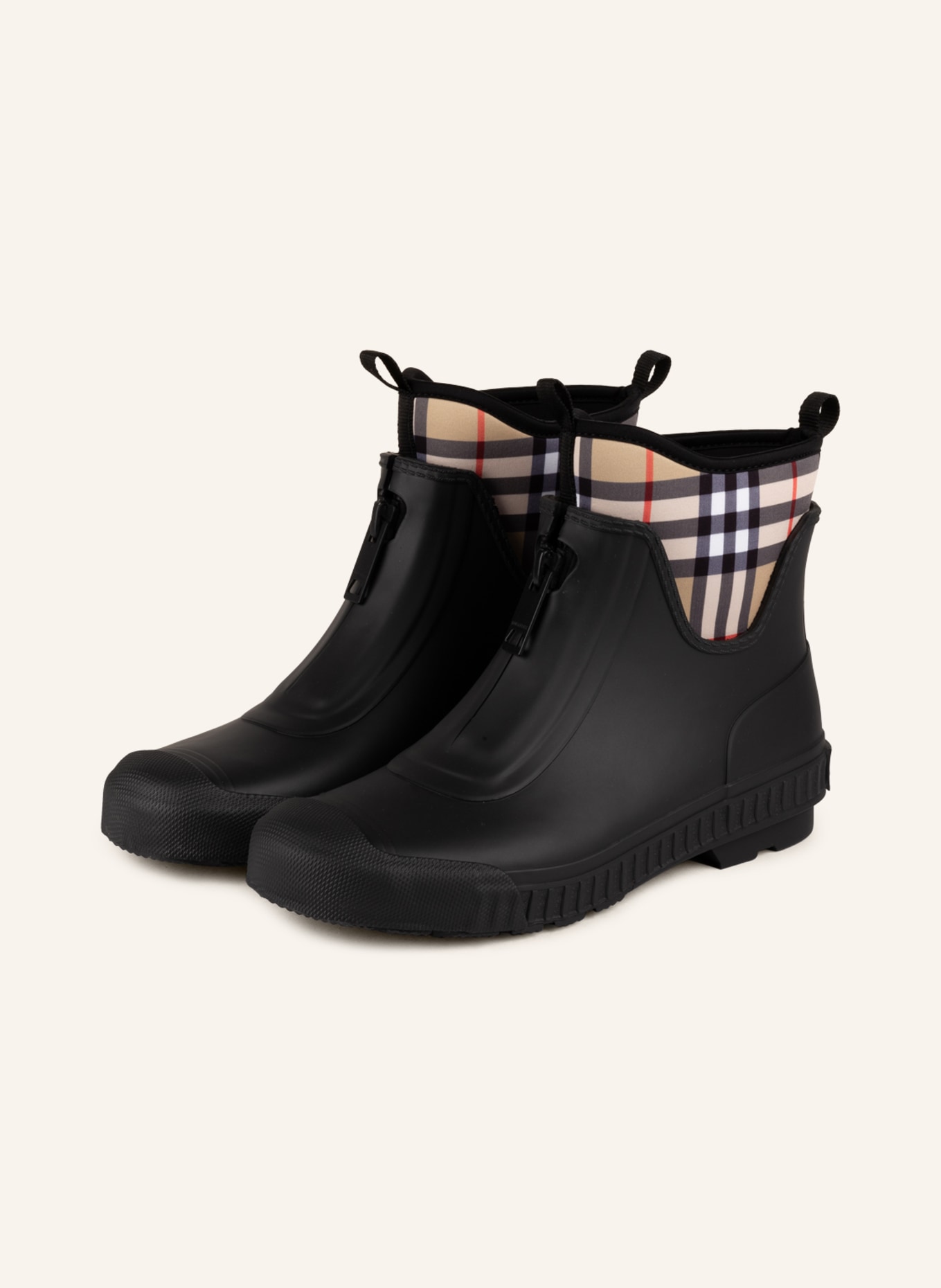 BURBERRY Rubber boots FLINTON, Color: BLACK/ BEIGE (Image 1)