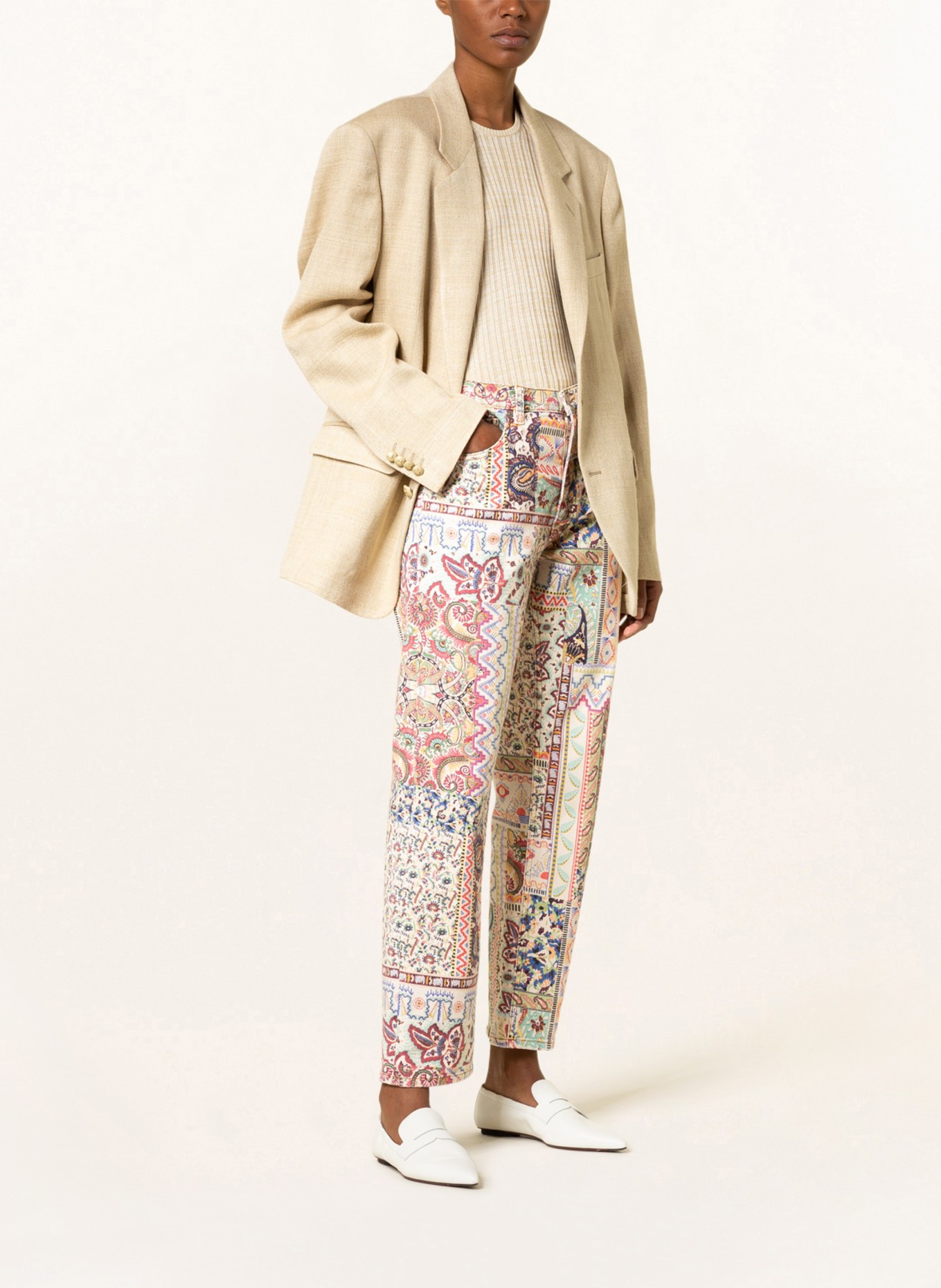 ETRO Oversized blazer with silk and linen, Color: LIGHT YELLOW (Image 2)