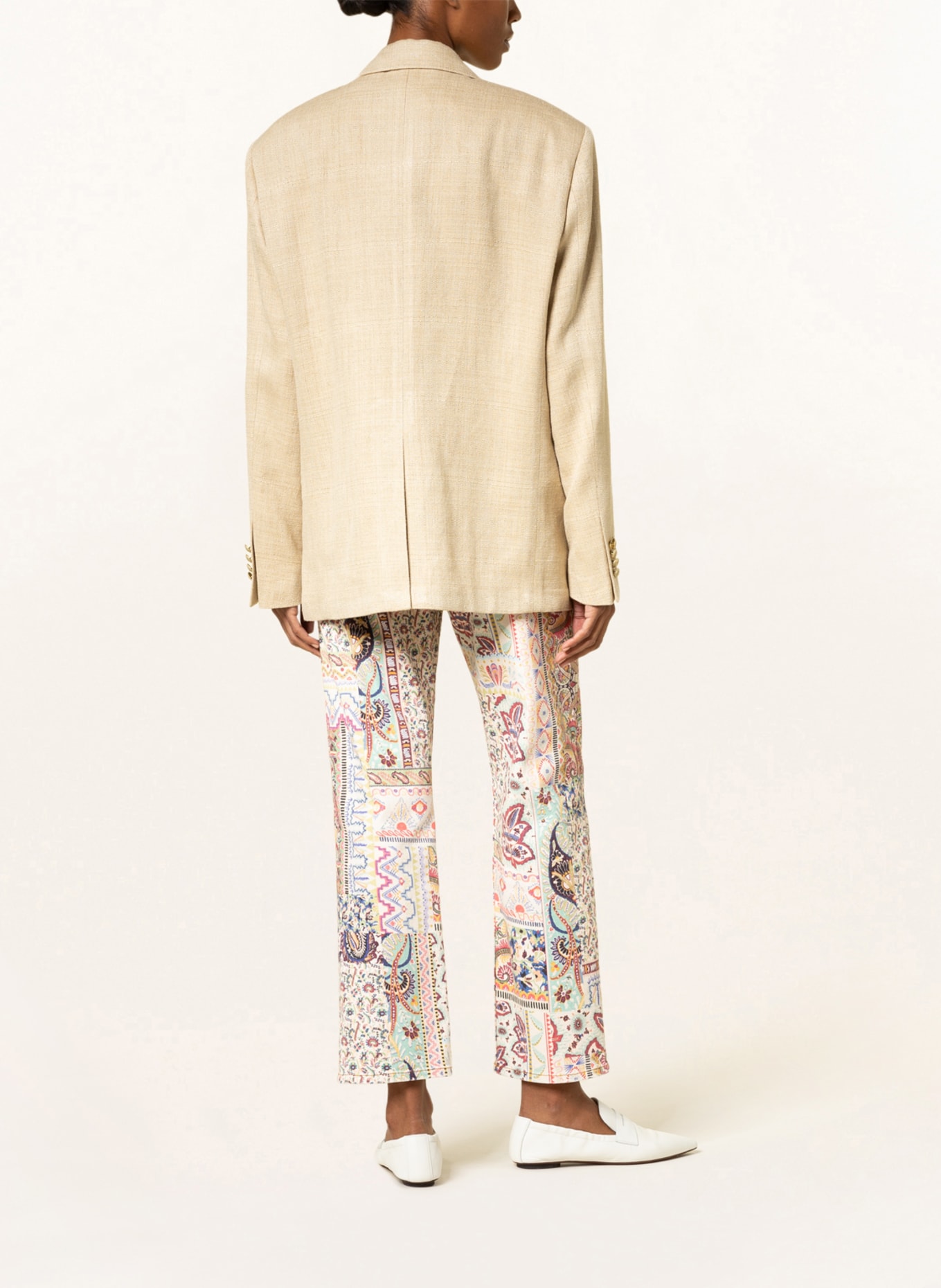 ETRO Oversized blazer with silk and linen, Color: LIGHT YELLOW (Image 3)
