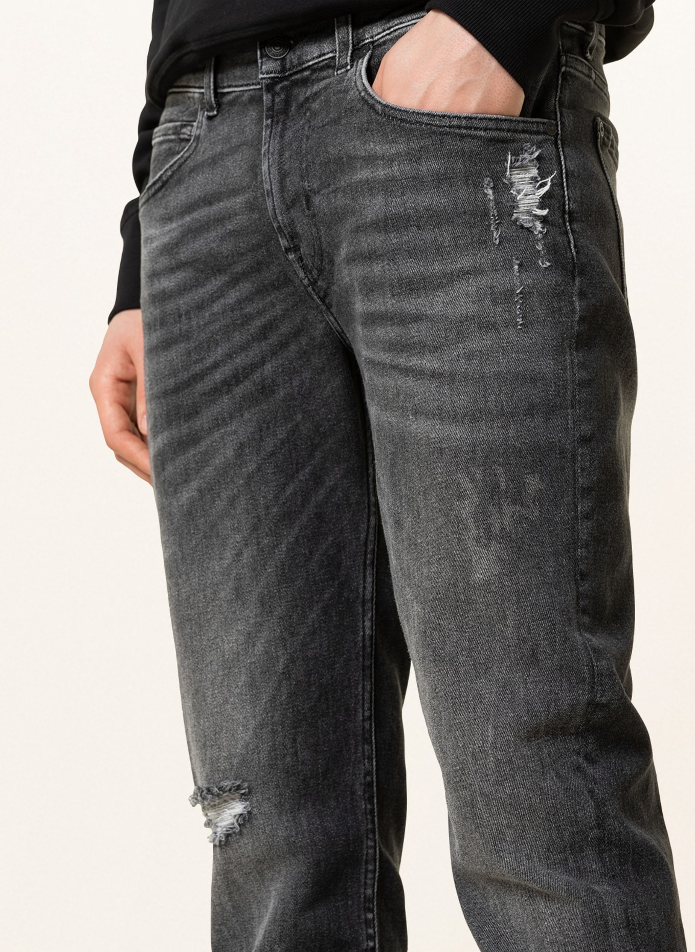7 for all mankind Destroyed Jeans SLIMMY TAPERED Modern Slim Fit, Farbe: BLACK (Bild 5)