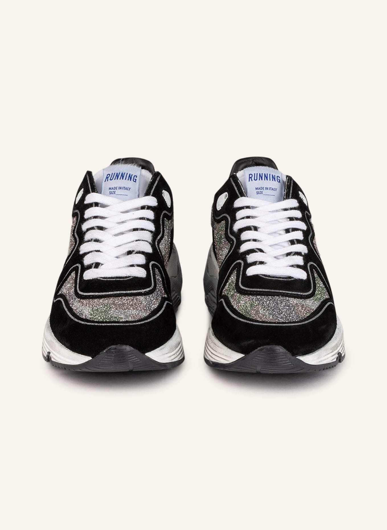 GOLDEN GOOSE Sneakers RUNNING SOLE, Color: BLACK/ SILVER/ WHITE (Image 3)