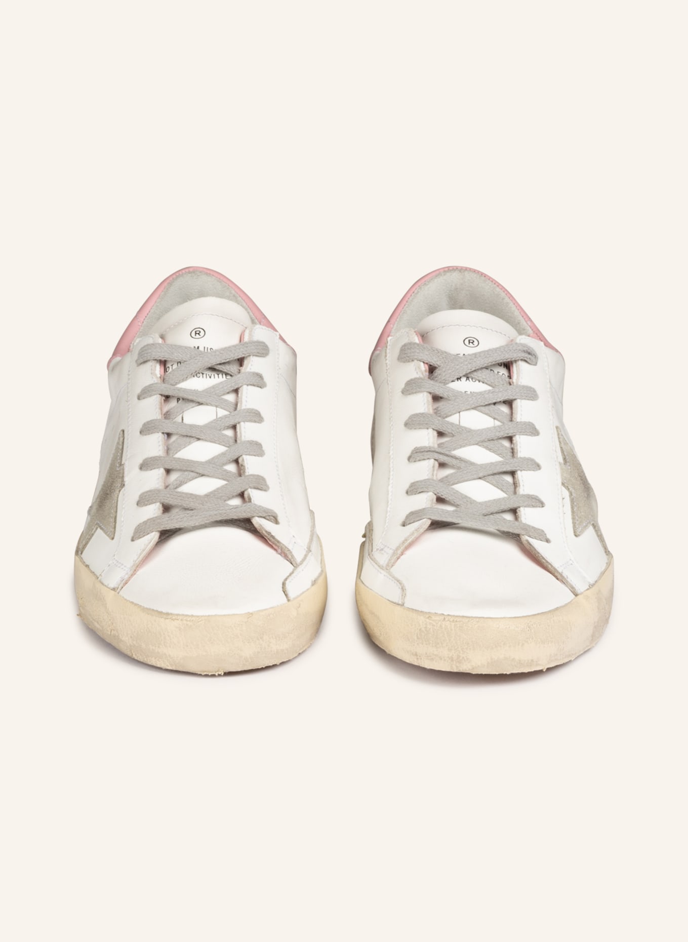 GOLDEN GOOSE Sneaker SUPER-STAR: WEISS / ROSA / GRAU