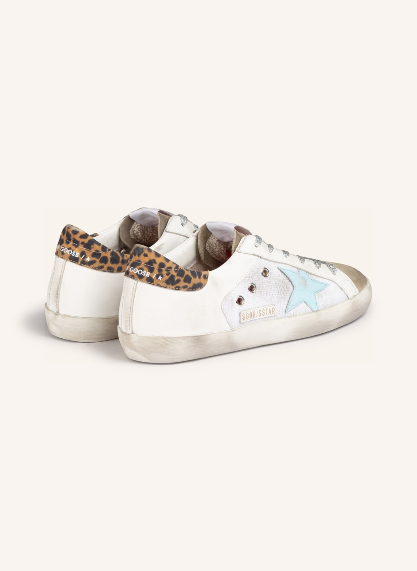 GOLDEN GOOSE Sneakers SUPER-STAR , Color: WHITE/ NEON BLUE/ TAUPE (Image 2)