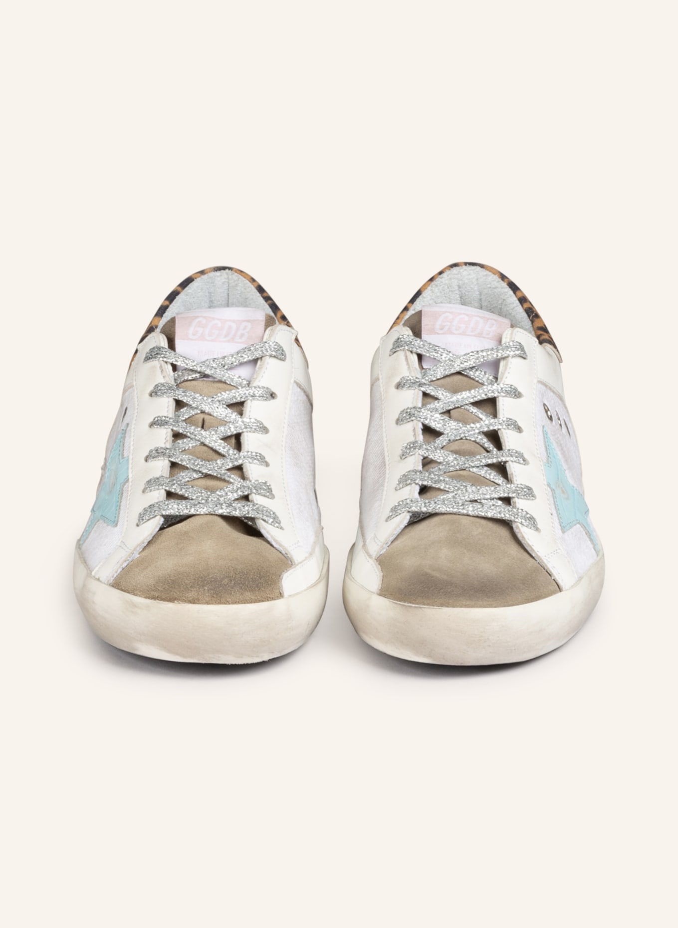 GOLDEN GOOSE Sneakers SUPER-STAR , Color: WHITE/ NEON BLUE/ TAUPE (Image 3)