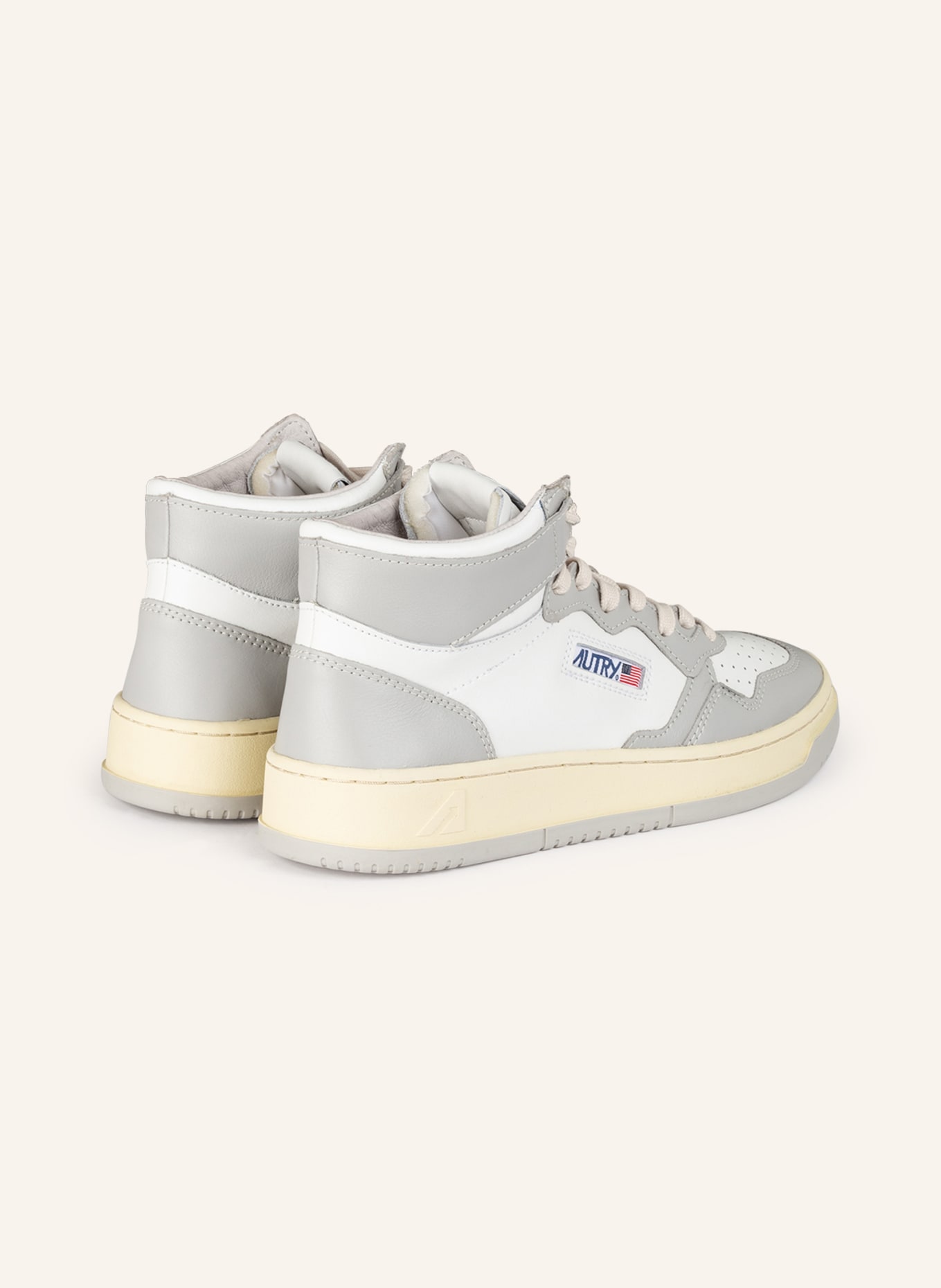 AUTRY MEDALIST MID WB hightop sneaker, Color: WHITE/ LIGHT GRAY (Image 2)