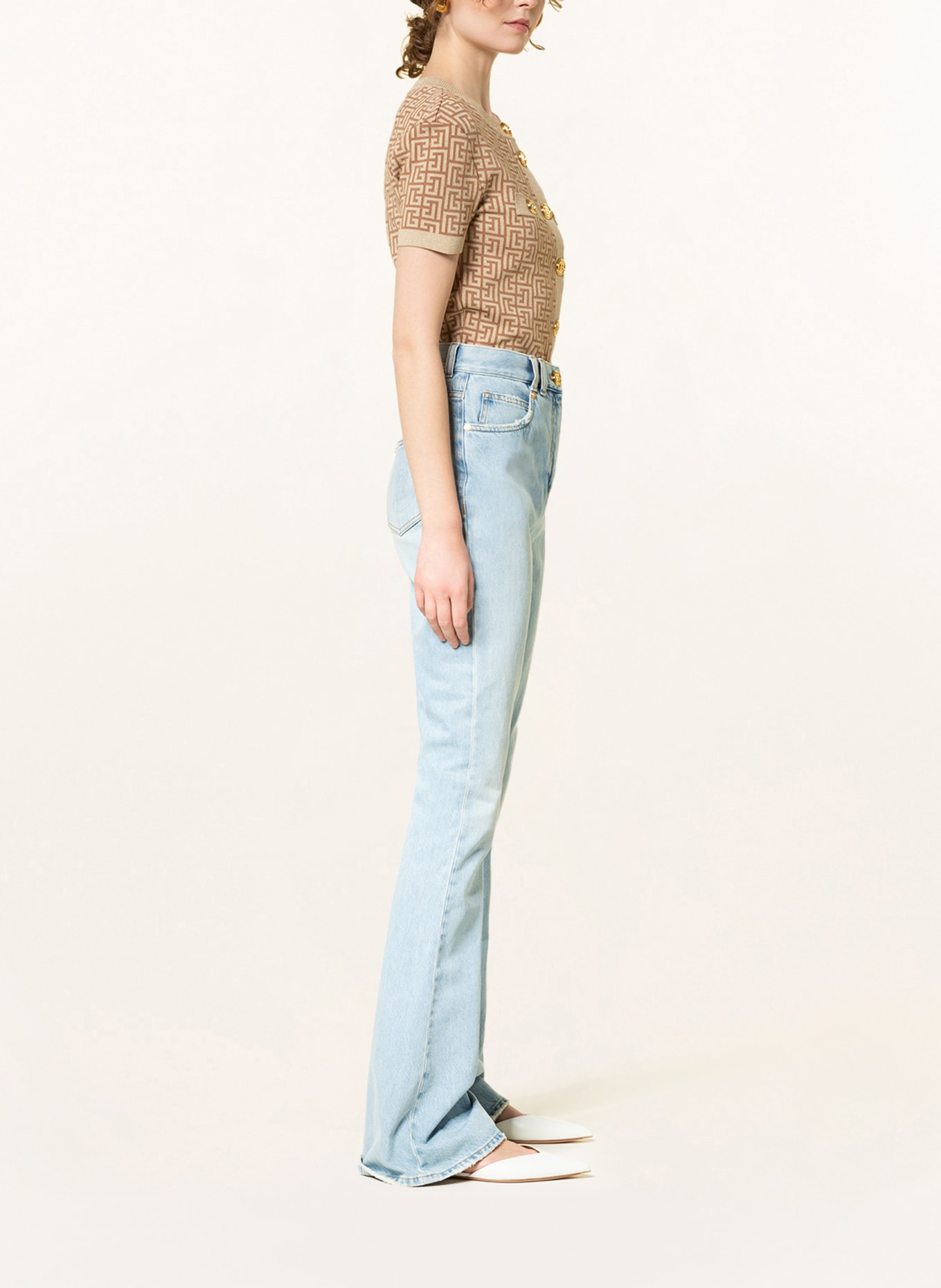 BALMAIN Bootcut jeans, Color: LIGHT BLUE (Image 4)