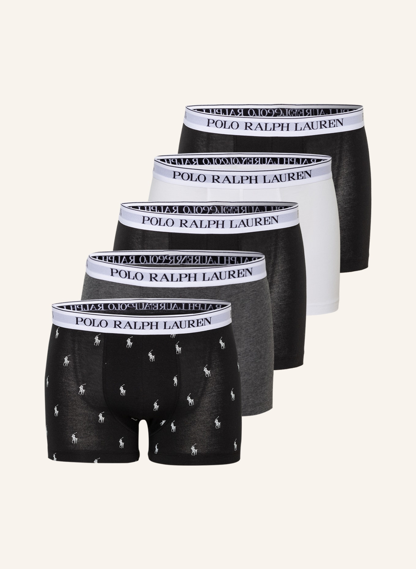 POLO RALPH LAUREN 5-pack boxer shorts, Color: BLACK/ GRAY/ WHITE (Image 1)
