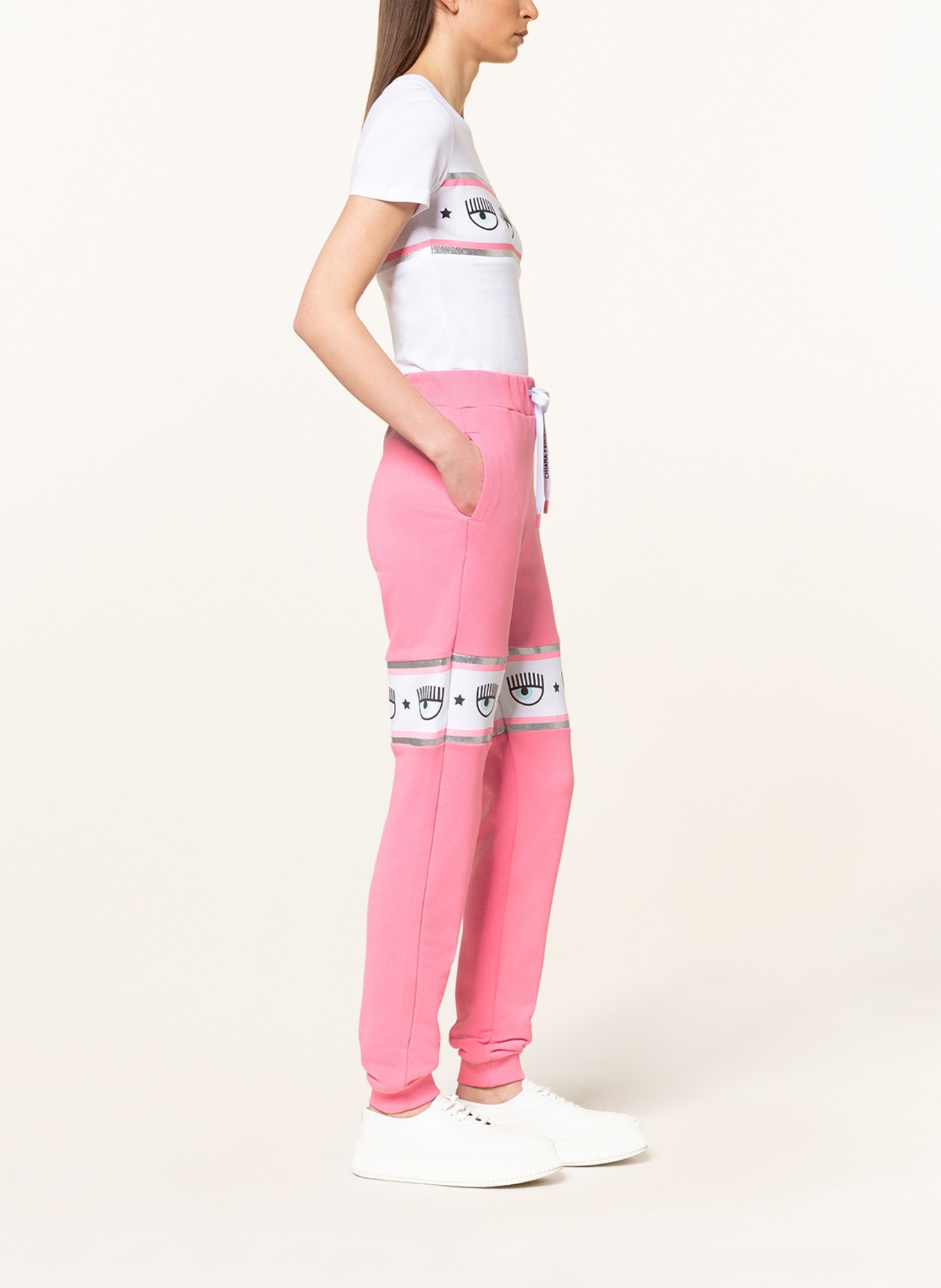 CHIARA FERRAGNI Sweatpants , Farbe: PINK/ WEISS (Bild 4)