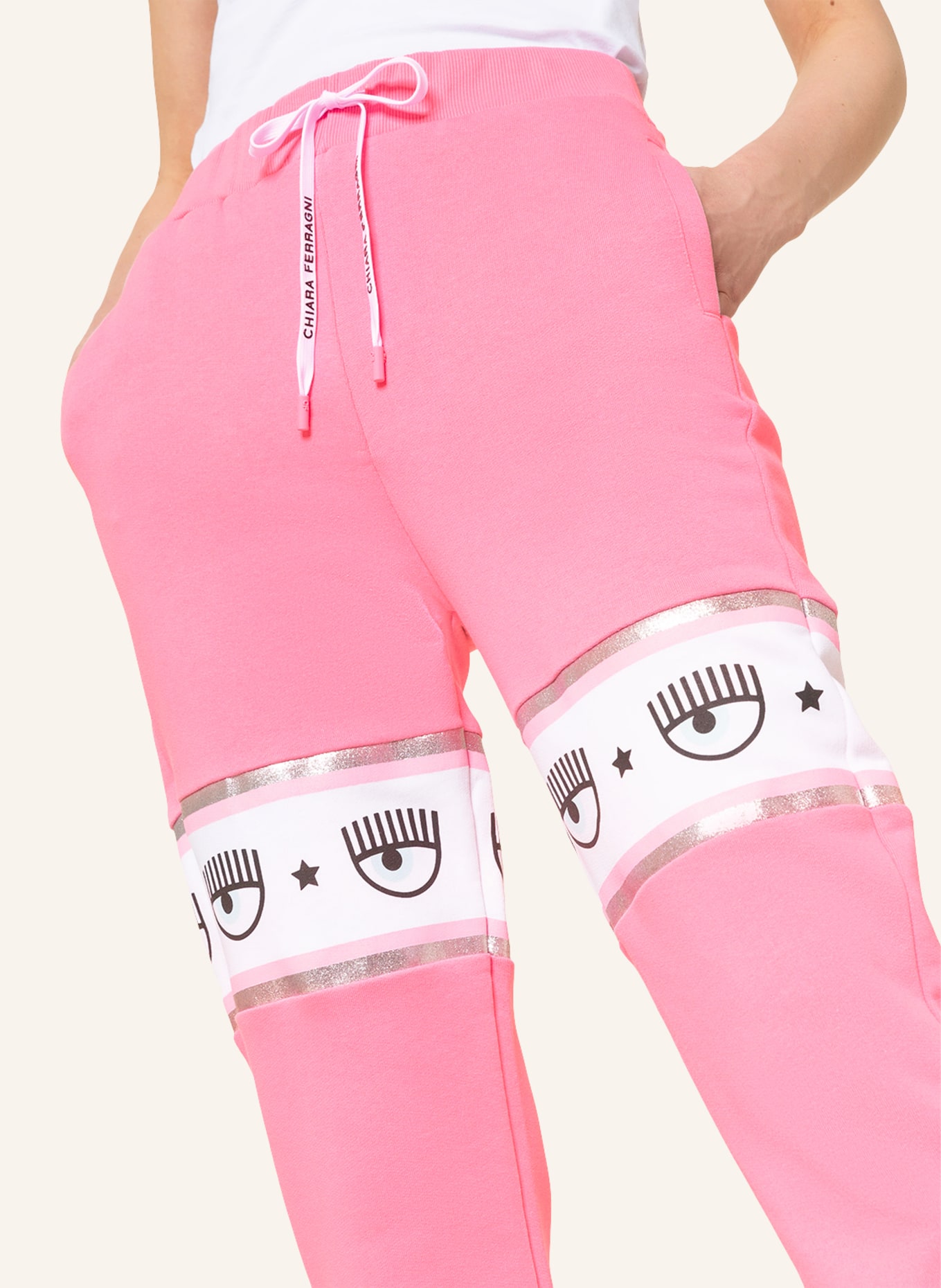 CHIARA FERRAGNI Sweatpants , Farbe: PINK/ WEISS (Bild 5)