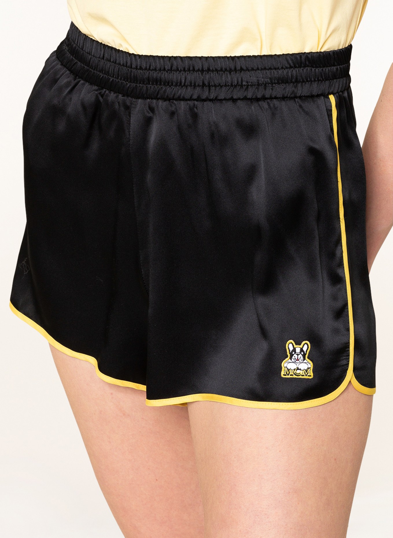 Black sales satin shorts