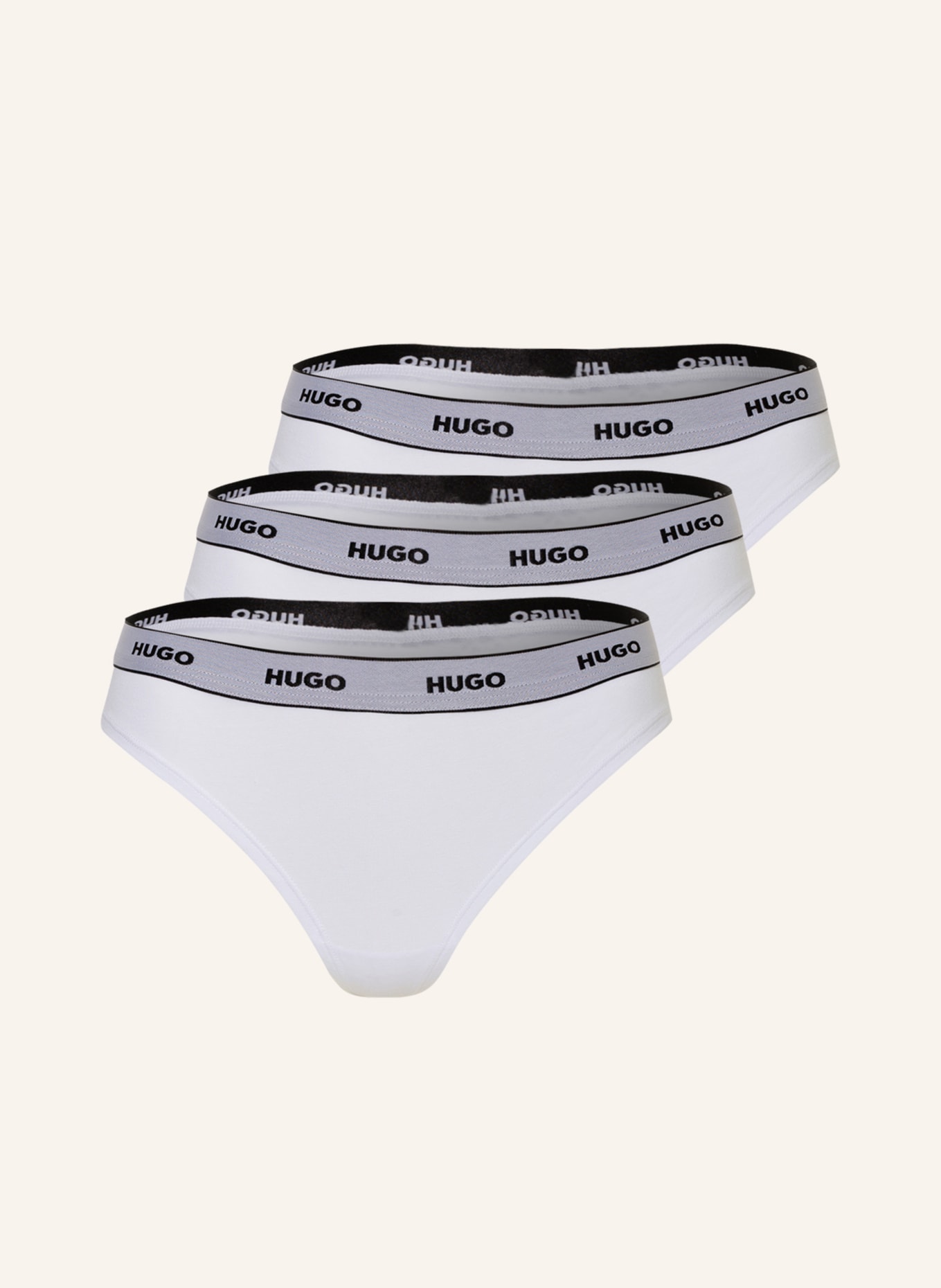 HUGO 3-pack thongs, Color: WHITE (Image 1)