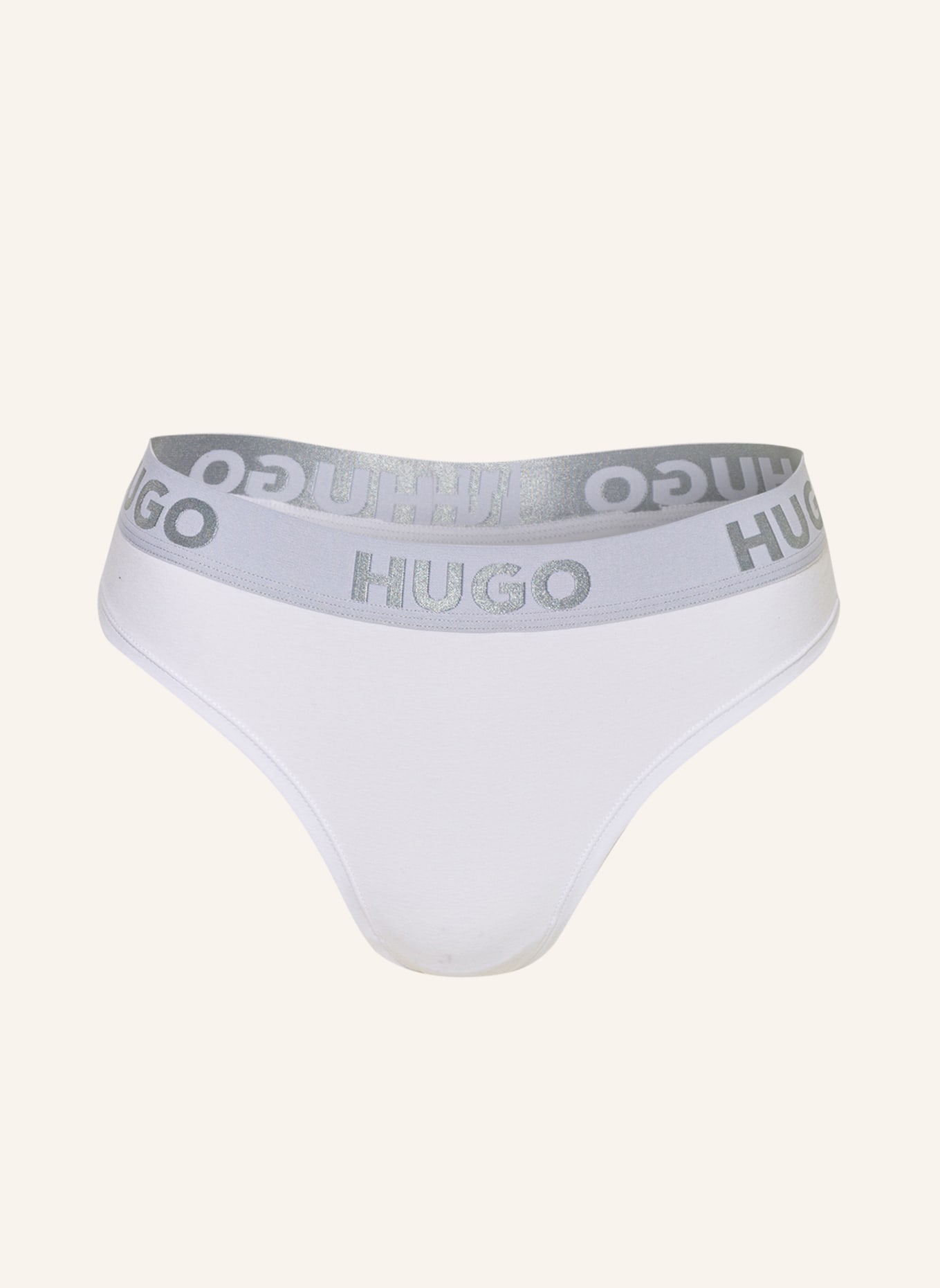 HUGO High-waisted thong SPORTY LOGO, Color: WHITE (Image 1)