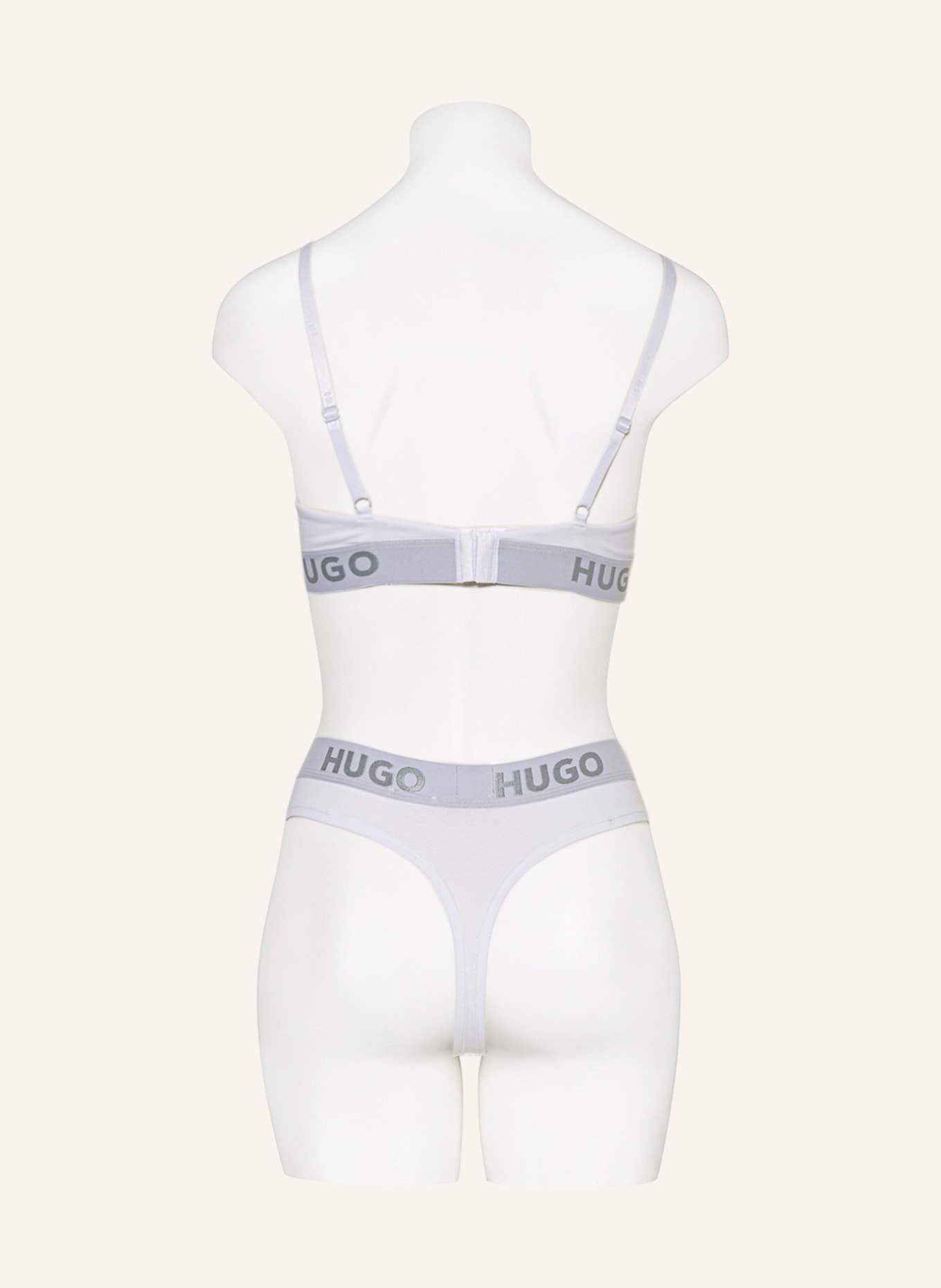 HUGO High-waisted thong SPORTY LOGO, Color: WHITE (Image 3)