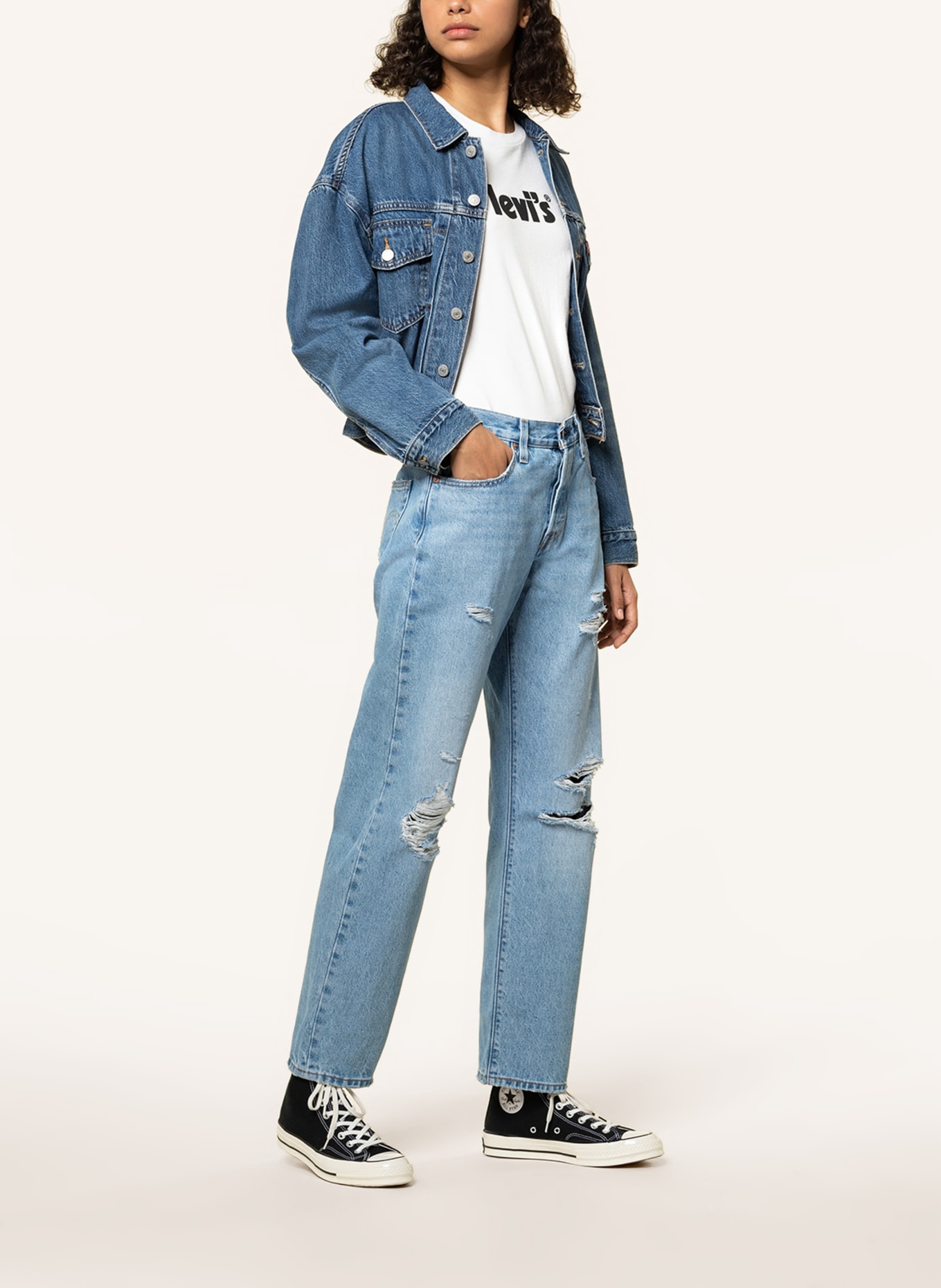 Levi's® Straight jeans 90S 501, Color: 04 Med Indigo - Worn In (Image 4)