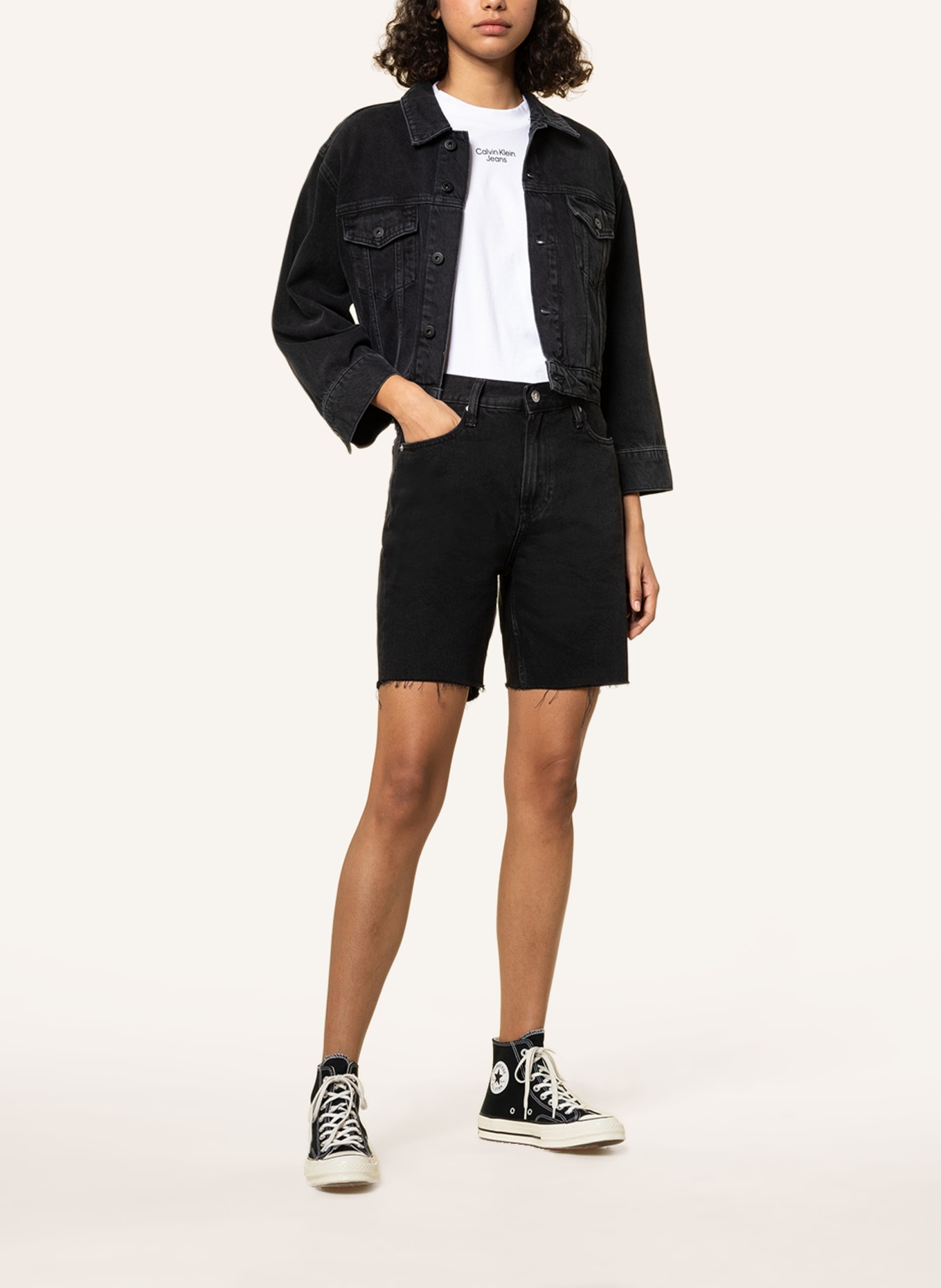 Calvin Klein Jeans Denim shorts, Color: BLACK (Image 2)