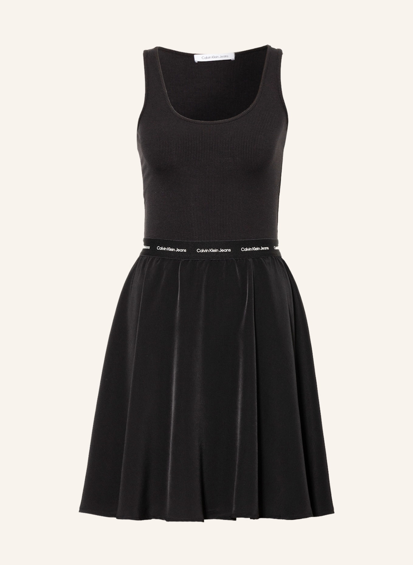 Calvin Klein Jeans Dress in mixed materials in black