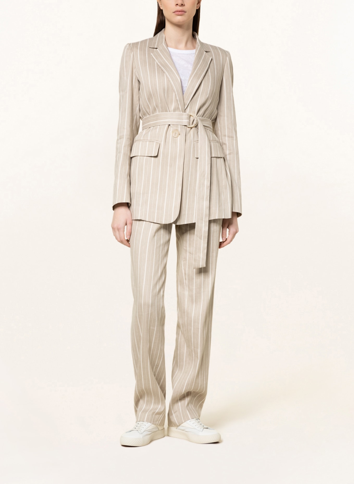 RIANI Blazer with linen, Color: BEIGE/ WHITE (Image 2)