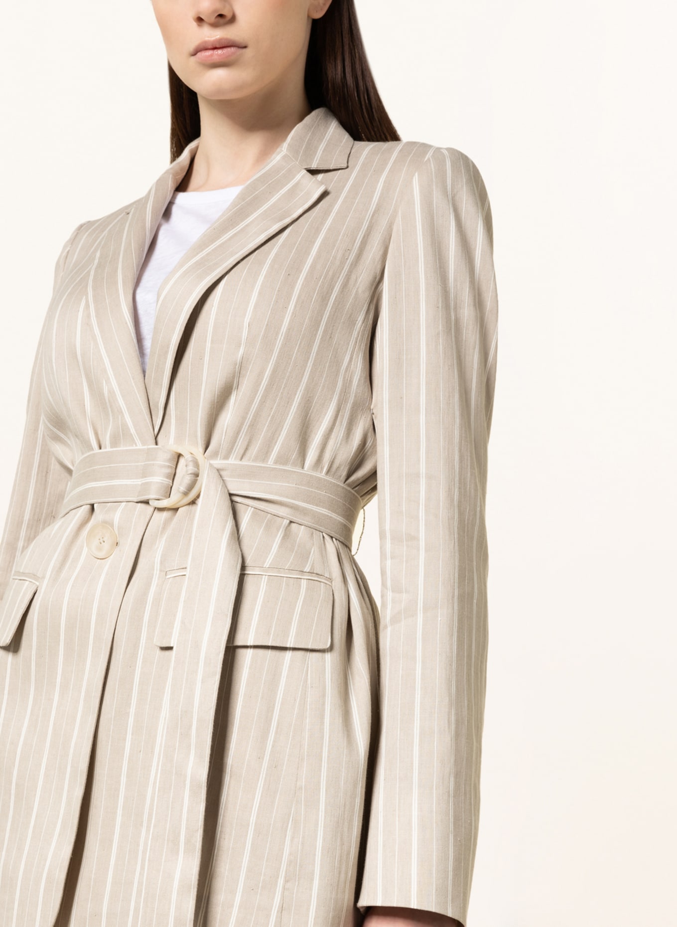 RIANI Blazer with linen, Color: BEIGE/ WHITE (Image 4)
