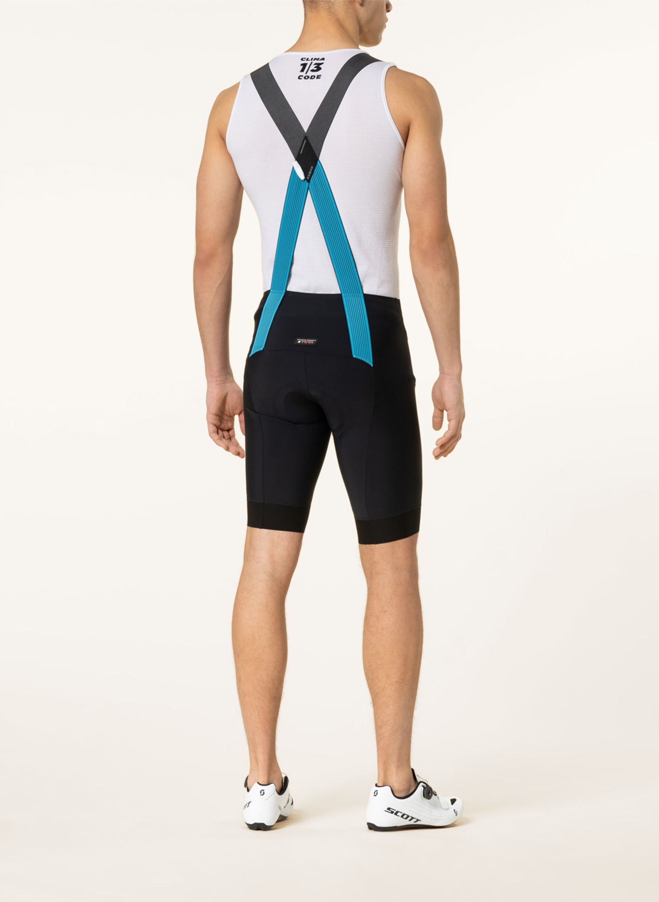 ASSOS Cycling shorts EQUIPE RS S9 TARGA with straps and padded insert, Color: BLACK/ LIGHT BLUE (Image 3)
