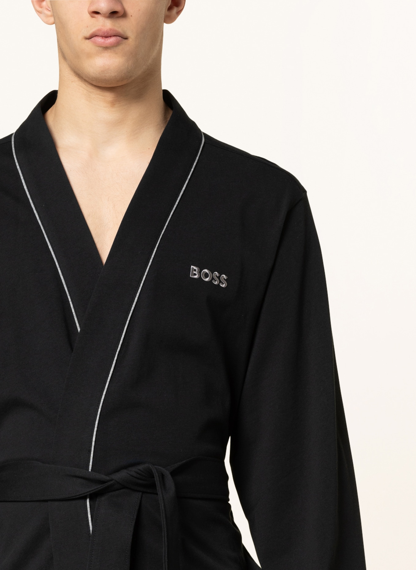 BOSS Men’s bathrobe, Color: BLACK (Image 4)