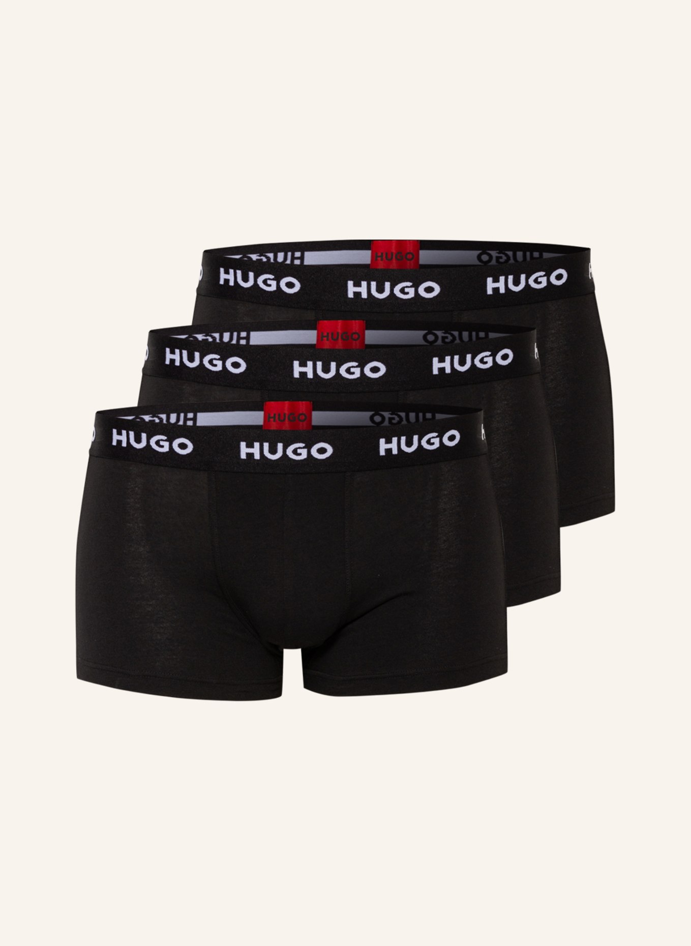 HUGO 3er-Pack Boxershorts: SCHWARZ