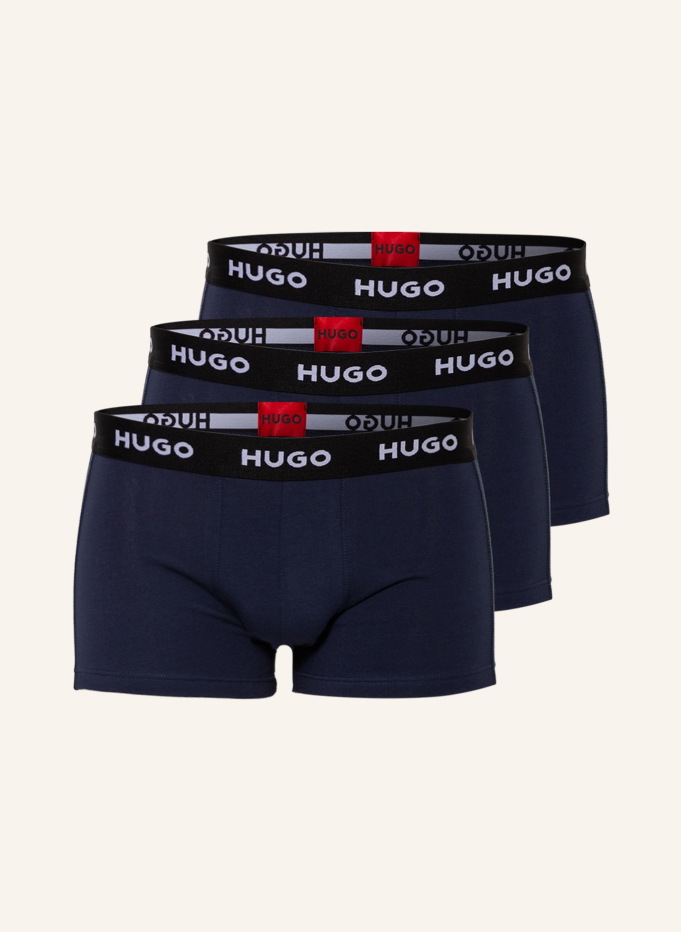 HUGO 3er-Pack Boxershorts: DUNKELBLAU