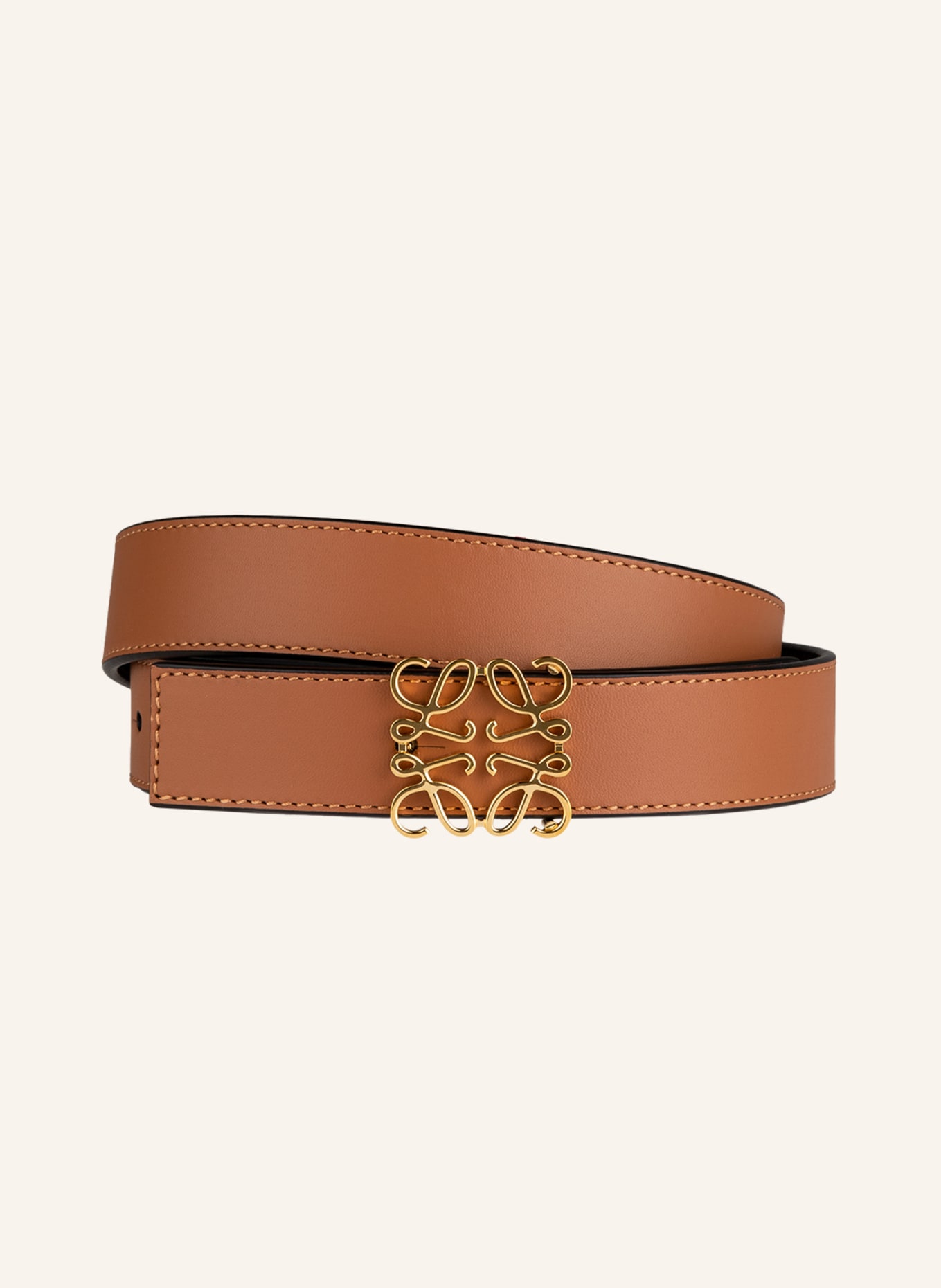 LOEWE Reversible leather belt, Color: BLACK/ COGNAC (Image 1)