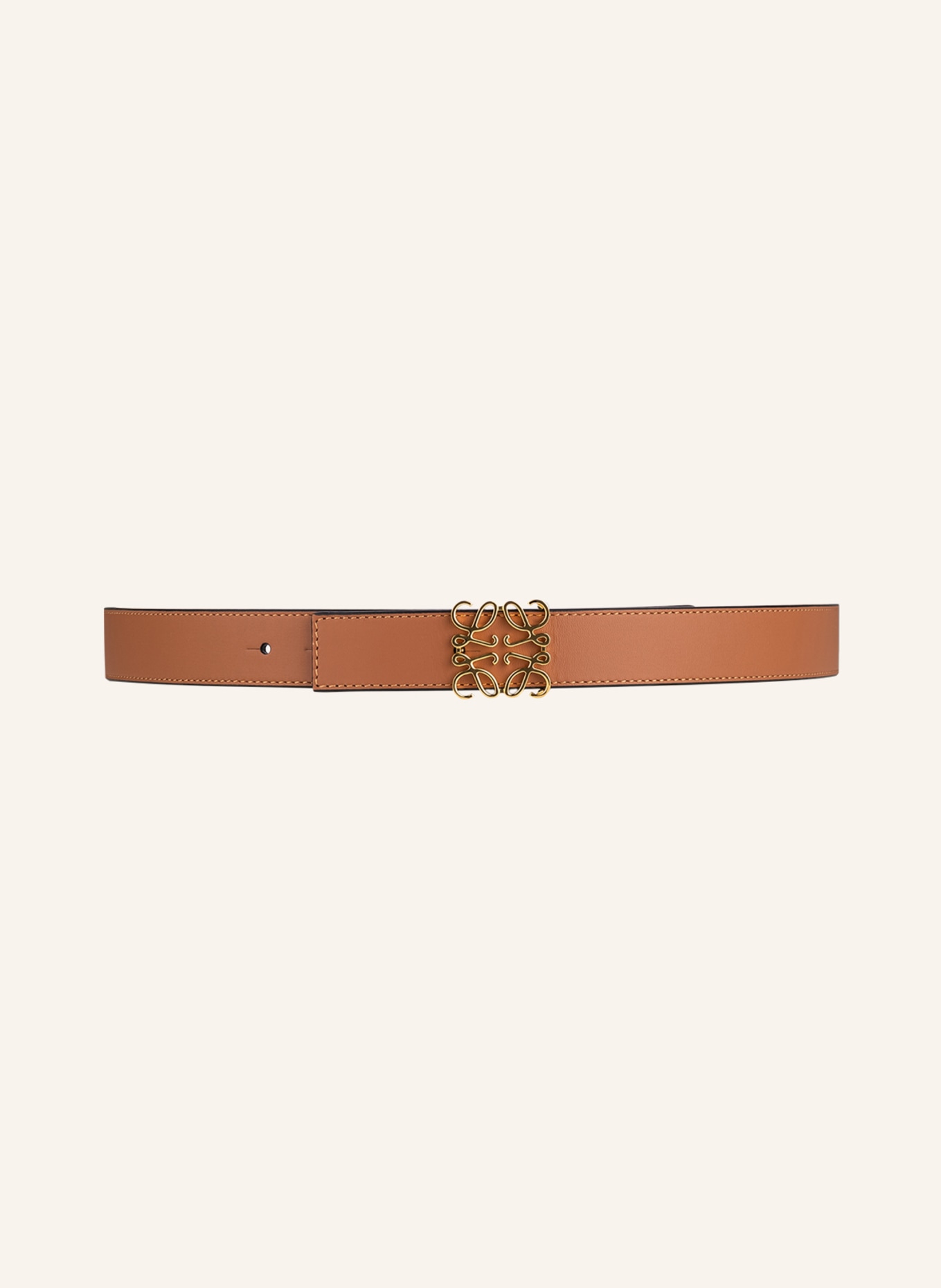 LOEWE Reversible leather belt, Color: BLACK/ COGNAC (Image 2)