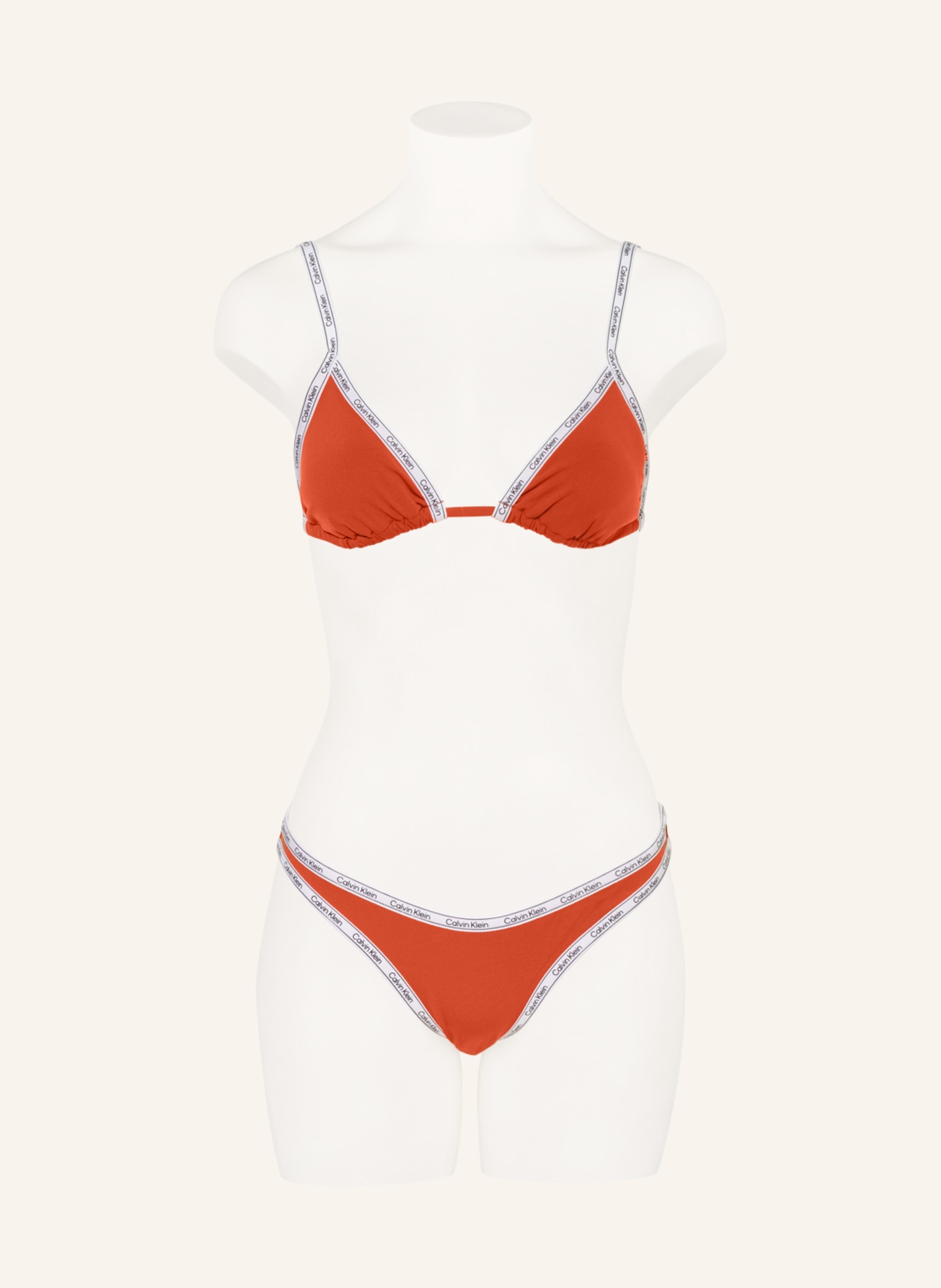 Calvin Klein Triangel-Bikini-Top LOGO TAPE, Farbe: DUNKELORANGE (Bild 2)