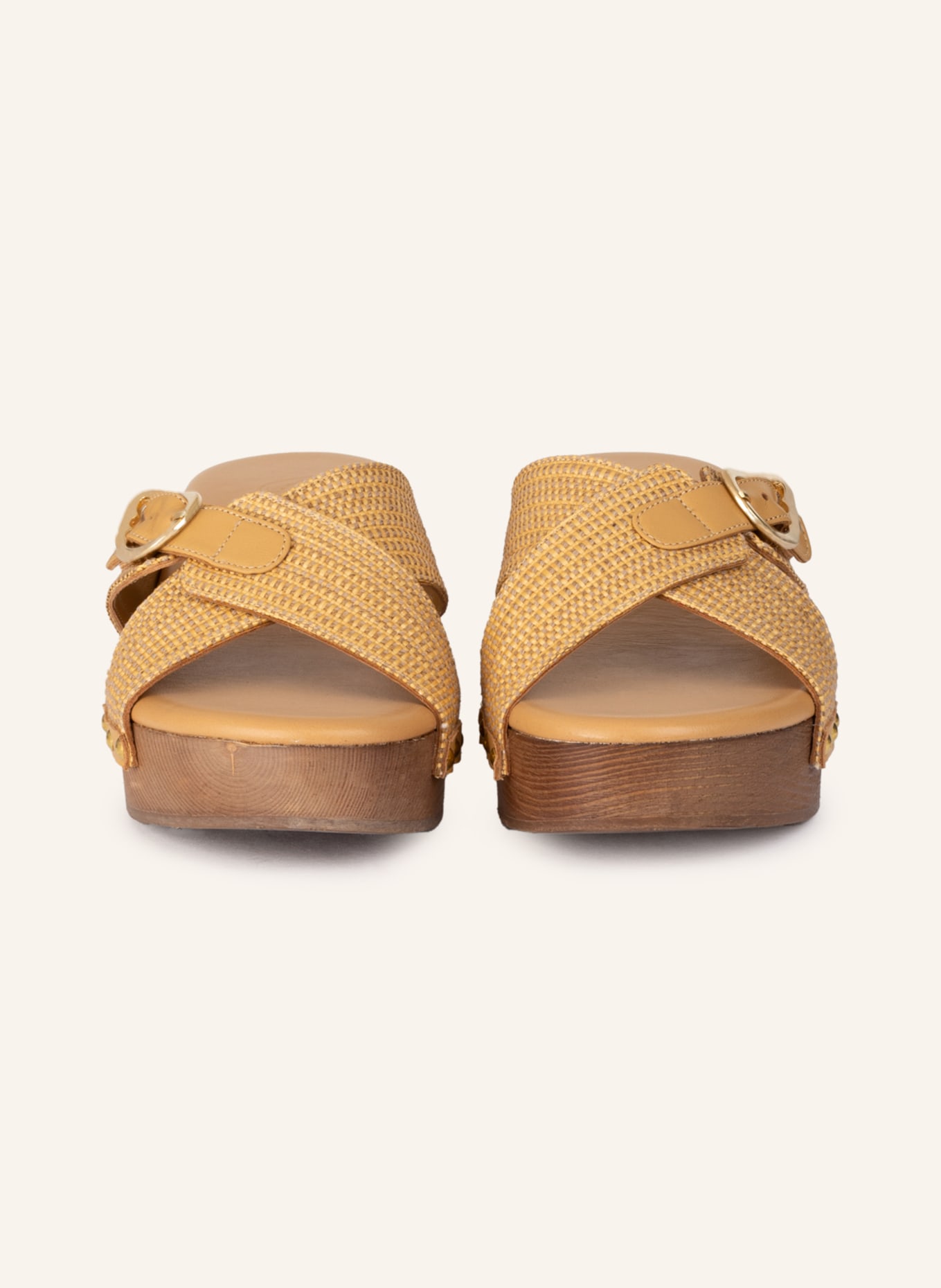 ANCIENT GREEK SANDALS Pantofle na platformě MARILISA, Barva: SVĚTLE HNĚDÁ (Obrázek 3)
