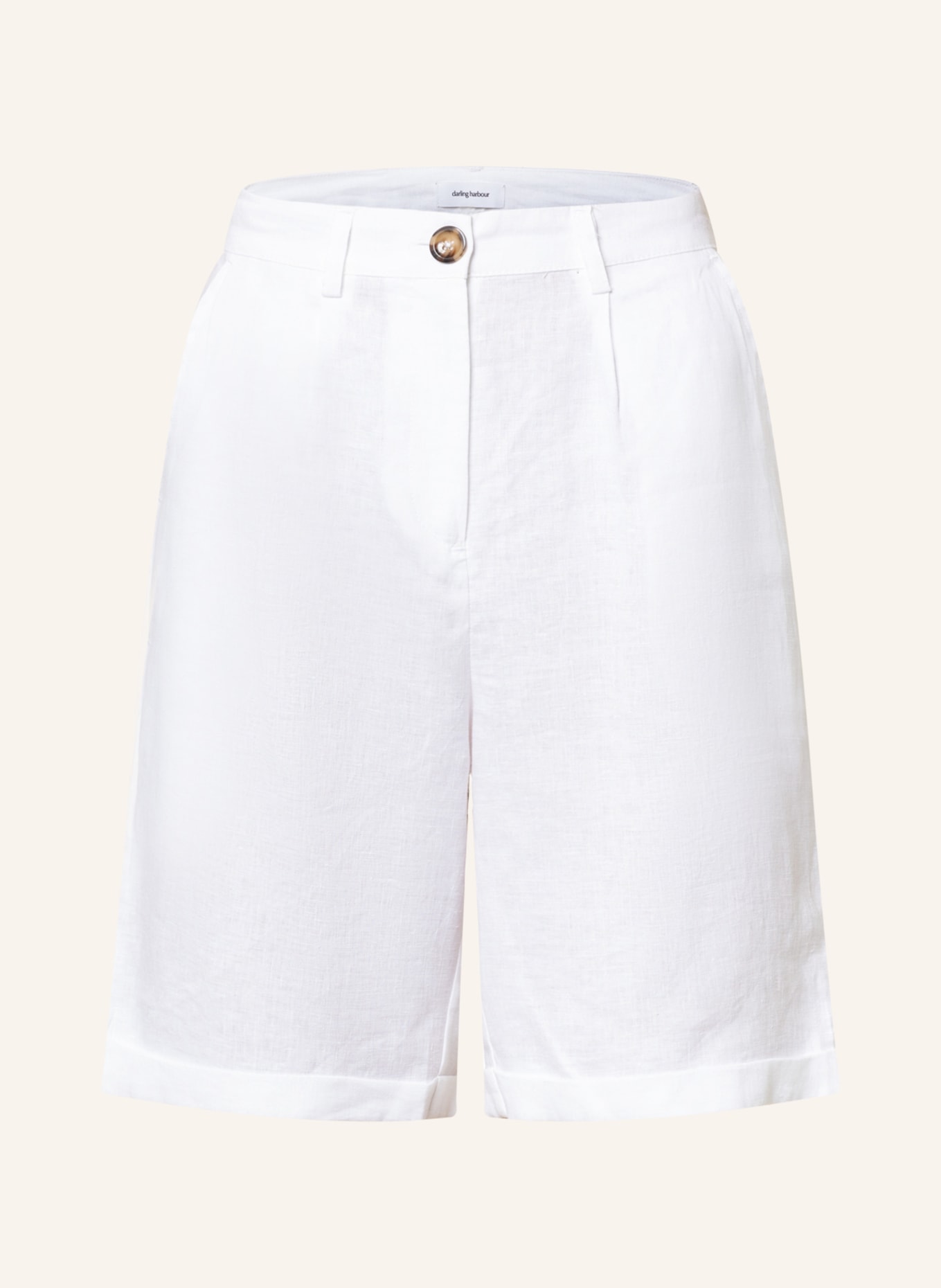 darling harbour Linen shorts , Color: WHITE (Image 1)