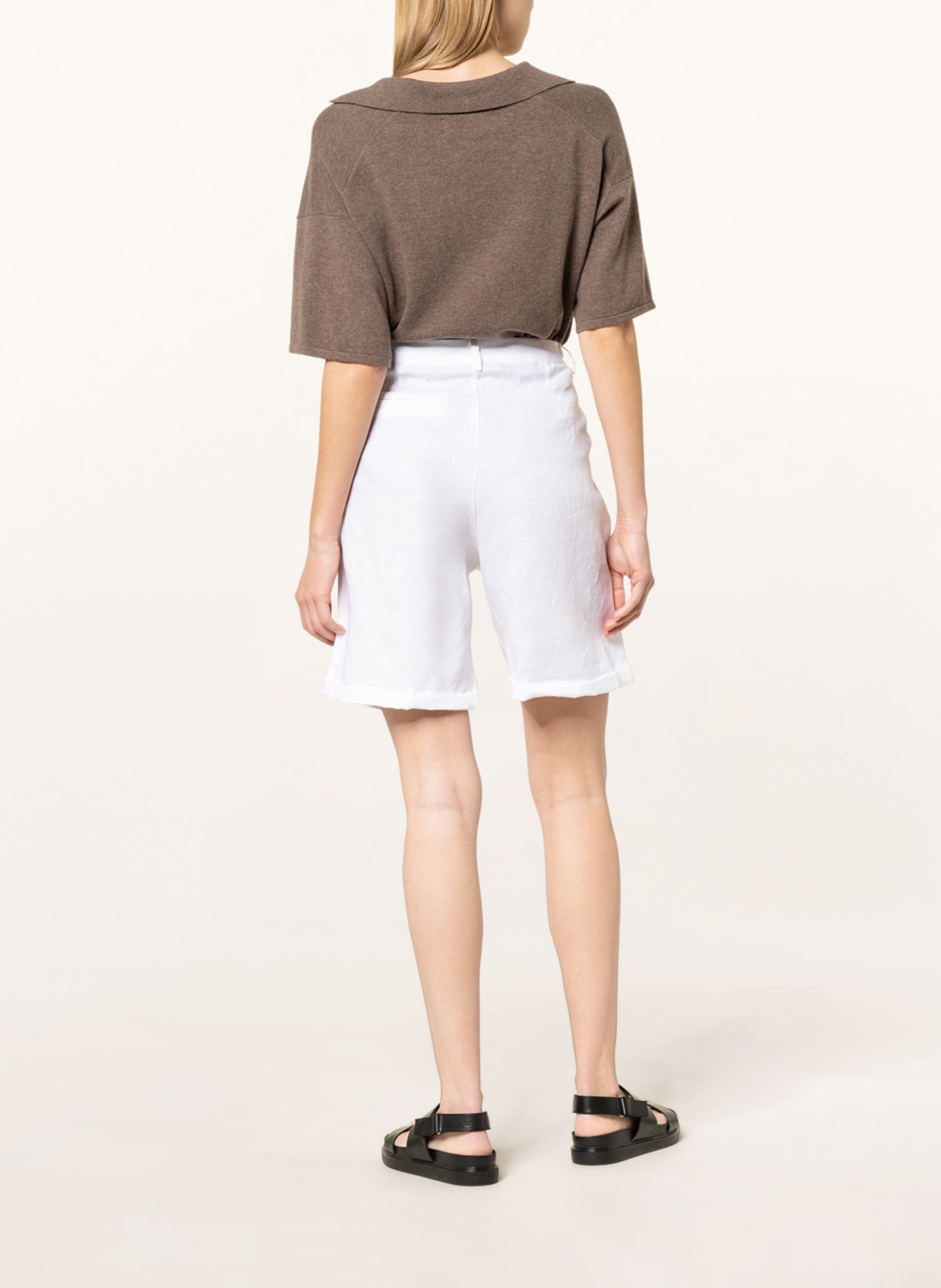 darling harbour Linen shorts , Color: WHITE (Image 3)
