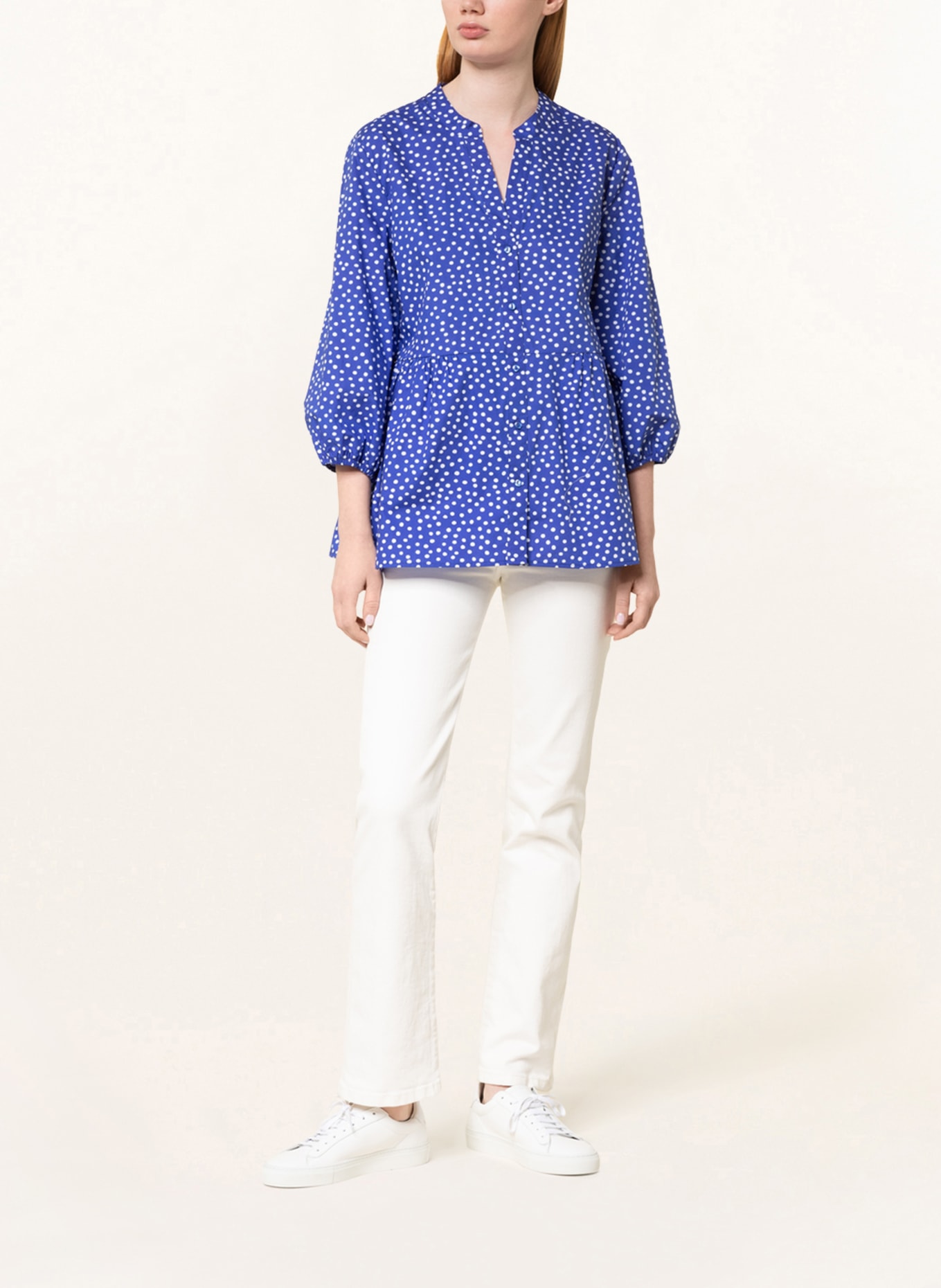 darling harbour Blouse with 3/4 sleeve, Color: BLUE/ WHITE (Image 2)
