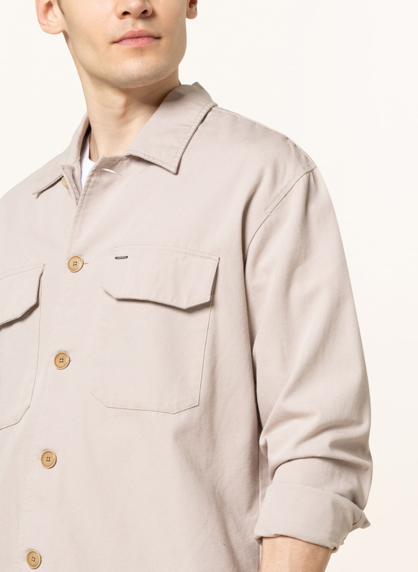 FIL NOIR Overshirt PIEMONT, Color: BEIGE (Image 4)