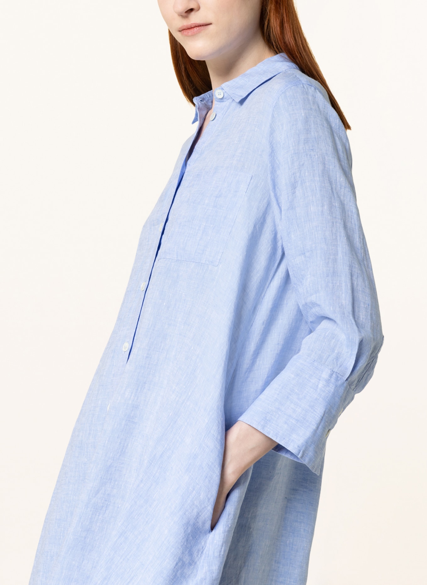 ROBERT FRIEDMAN Shirt dress LENA made of linen, Color: LIGHT BLUE (Image 4)