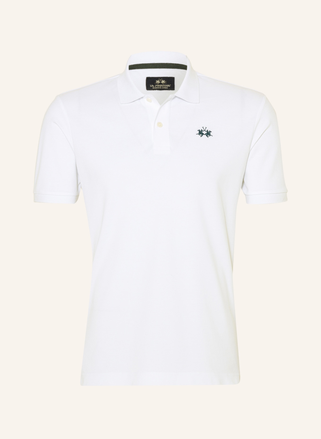 LA MARTINA Piqué polo shirt regular fit, Color: WHITE (Image 1)