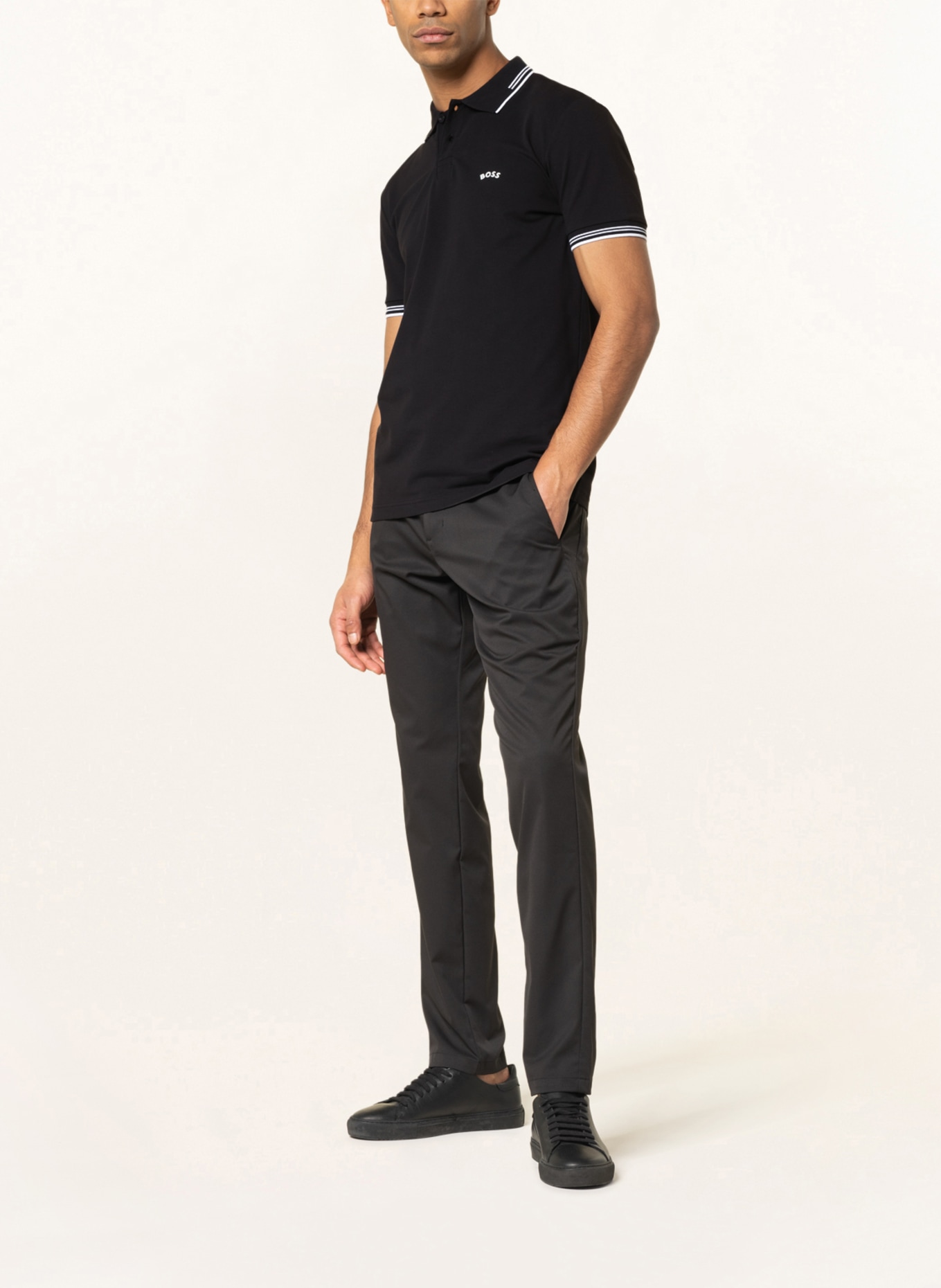 BOSS Piqué-Poloshirt PAUL Slim Fit, Farbe: SCHWARZ (Bild 2)