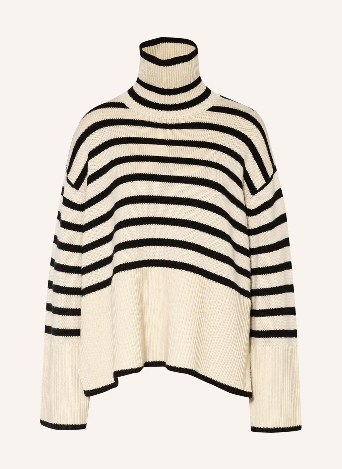 TOTEME Turtleneck sweater, Color: BLACK/ CREAM (Image 1)