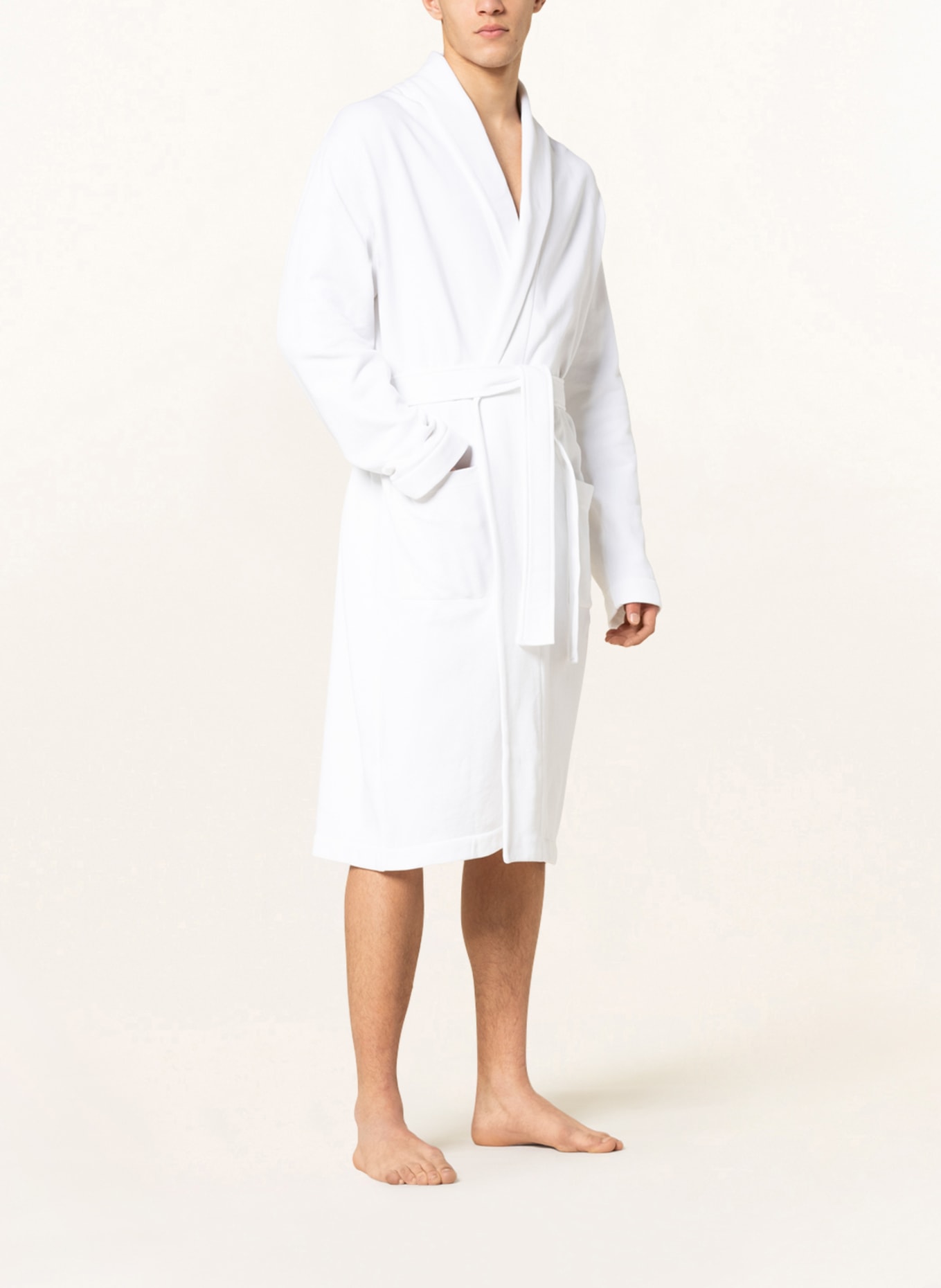 mey Men’s bathrobe series CALAIS, Color: WHITE (Image 2)