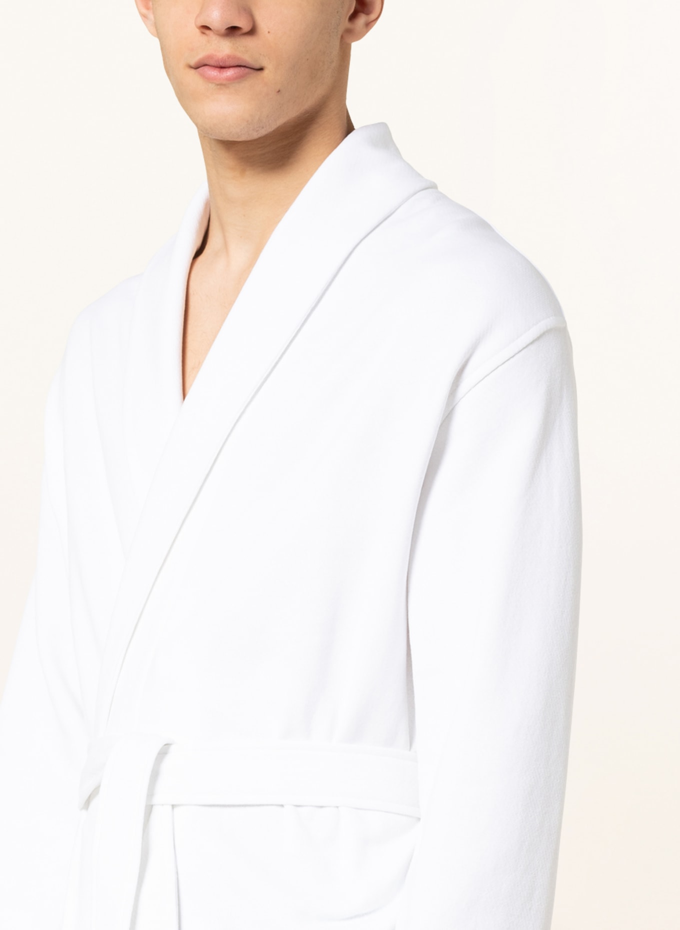 mey Men’s bathrobe series CALAIS, Color: WHITE (Image 4)