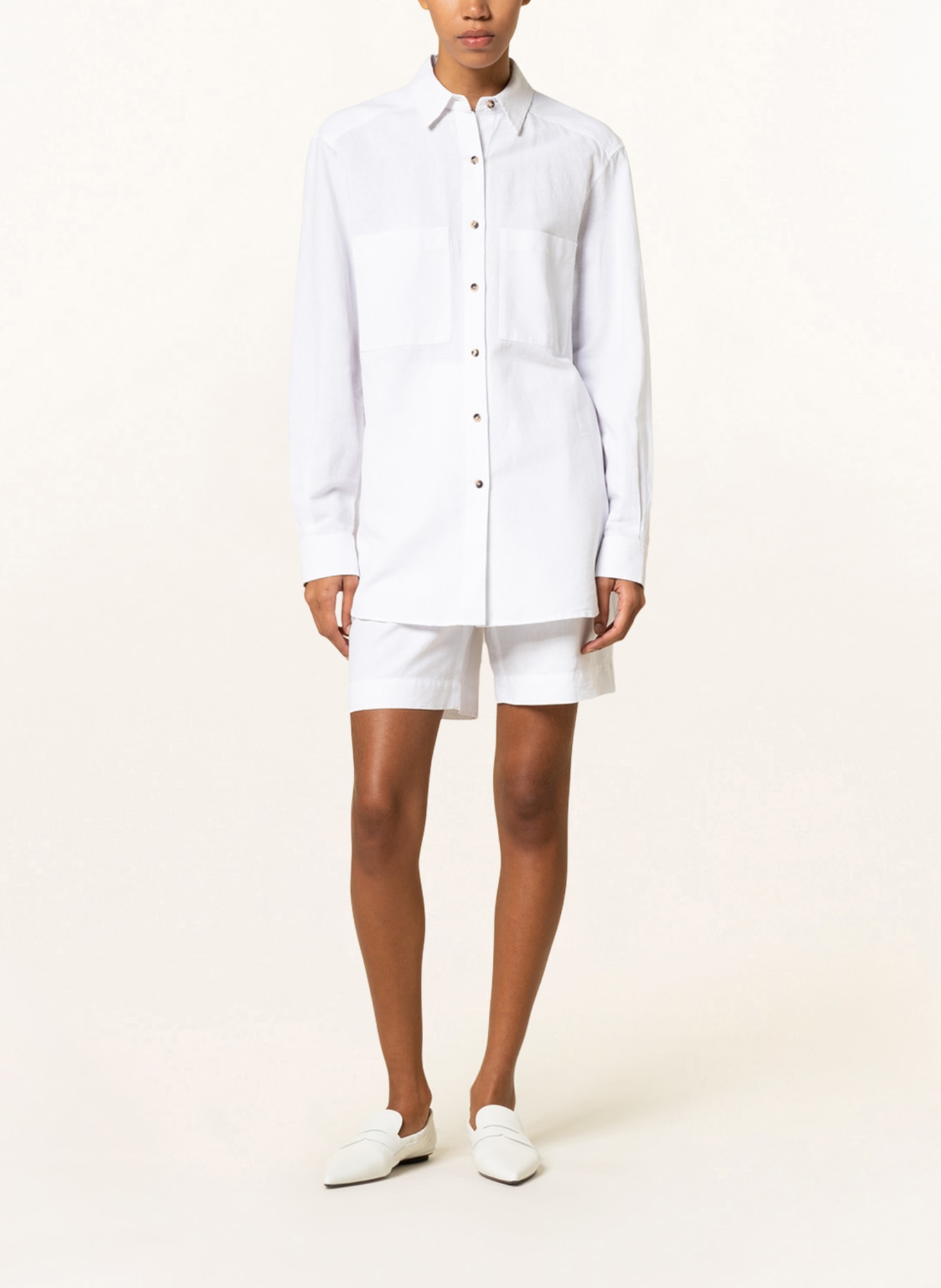 IRIS von ARNIM Shirt blouse BRITTA with linen, Color: WHITE (Image 2)