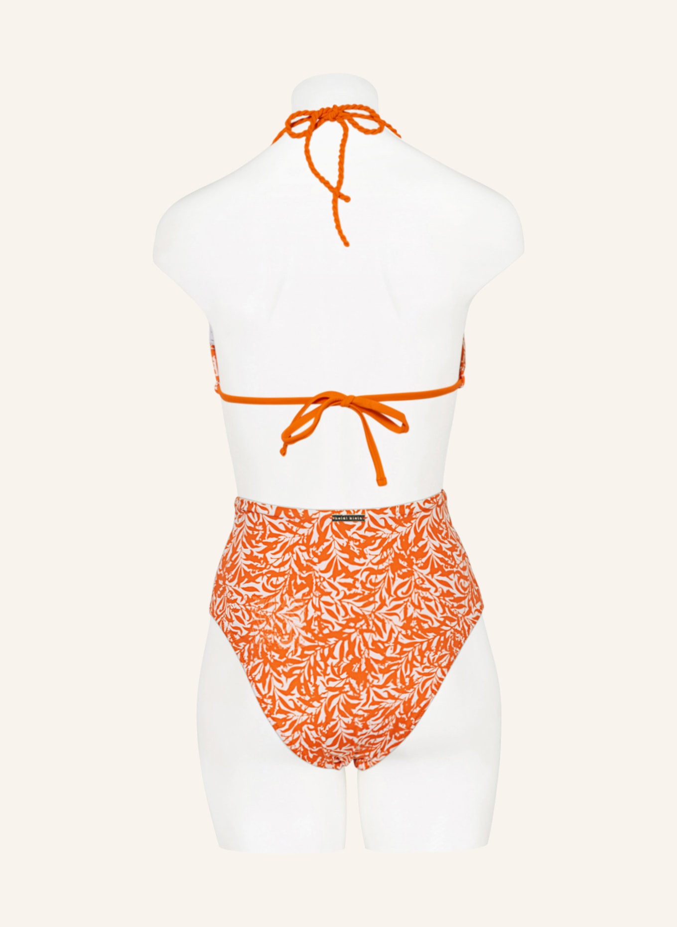 heidi klein Triangle bikini top SUNSET FOREST IBIZA, Color: WHITE/ ORANGE (Image 3)