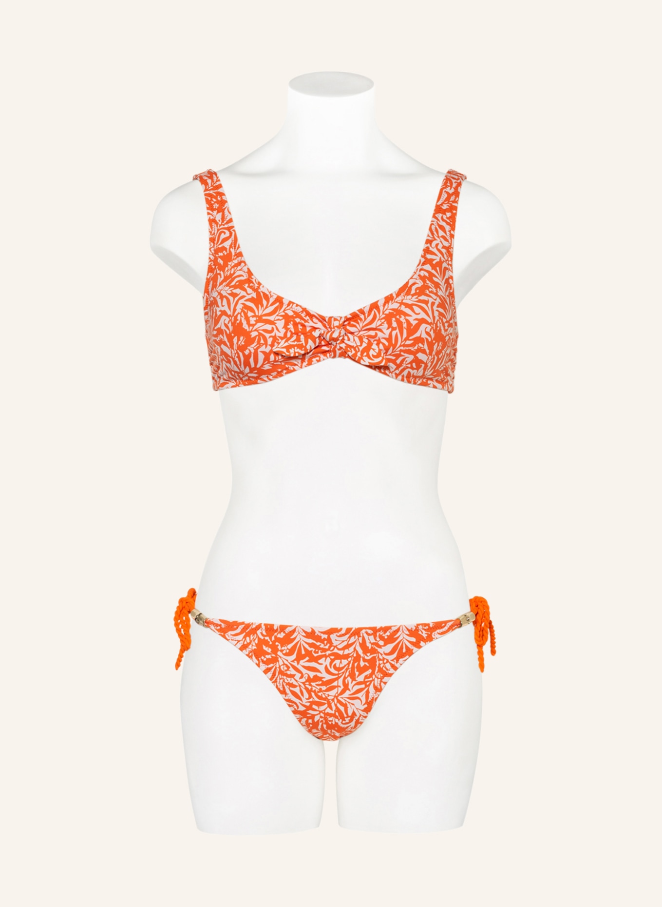 heidi klein Bralette bikini top SUNSET FOREST COTE D'AZUR, Color: ORANGE/ WHITE (Image 2)