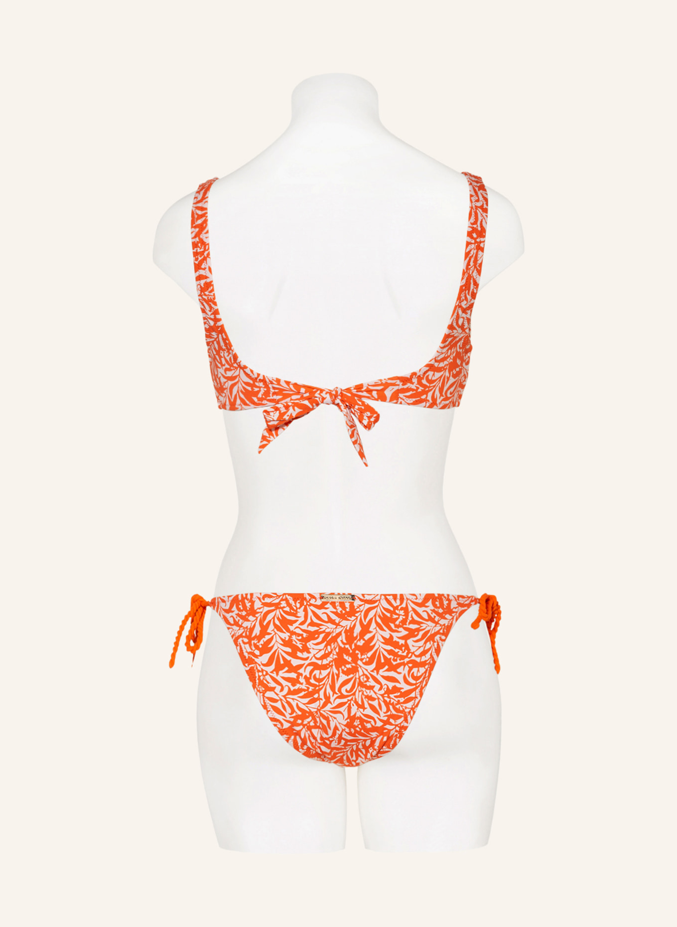 heidi klein Bralette bikini top SUNSET FOREST COTE D'AZUR, Color: ORANGE/ WHITE (Image 3)