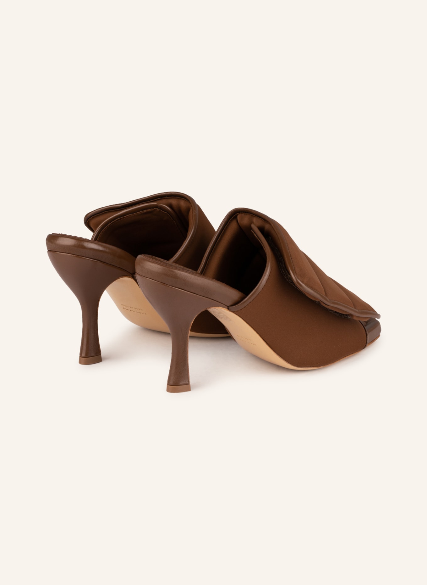 Leather tan mules shop