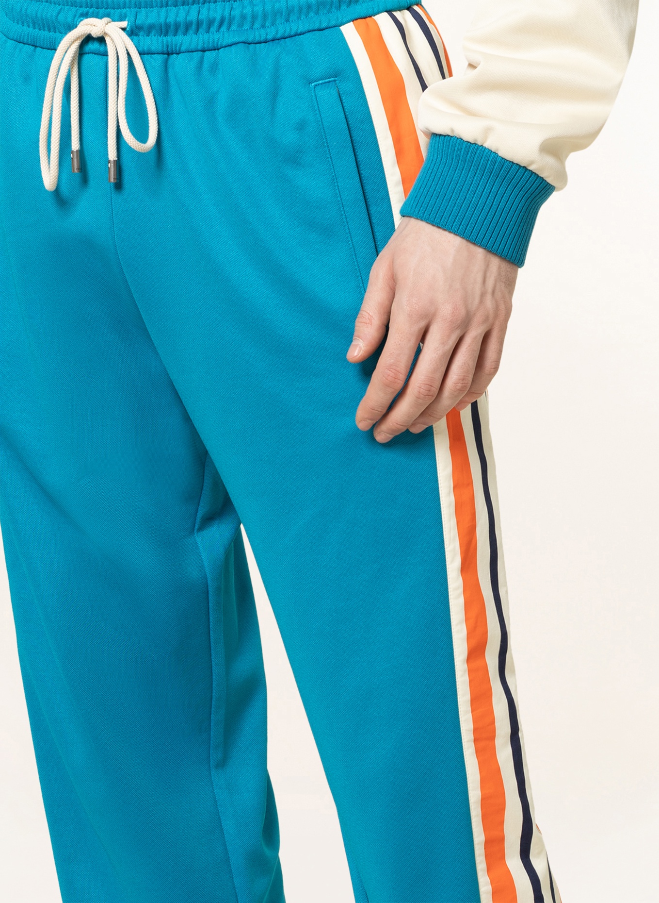 GUCCI Trousers in jogger style , Color: BLUE/ ORANGE/ ECRU (Image 5)