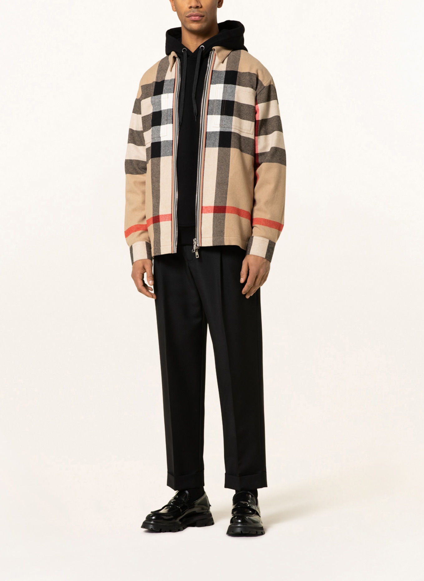 BURBERRY Overshirt HAGUE, Color: CAMEL/ RED (Image 2)
